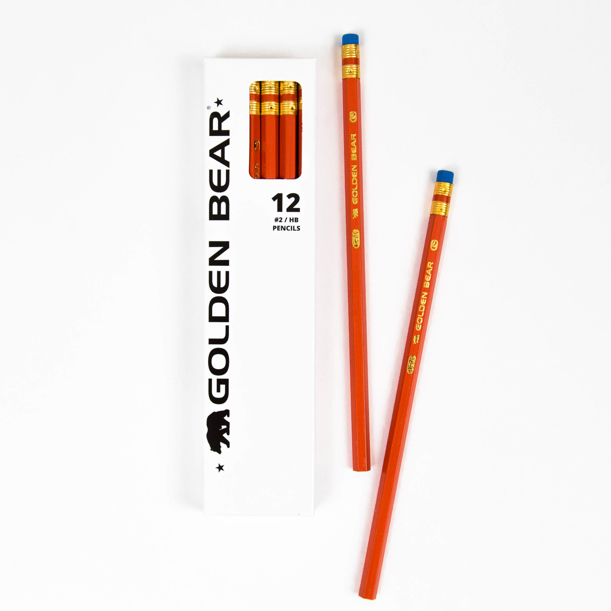 Golden Bear Orange #2 Pencils (12 Pack) - USA Made - Pencils.com