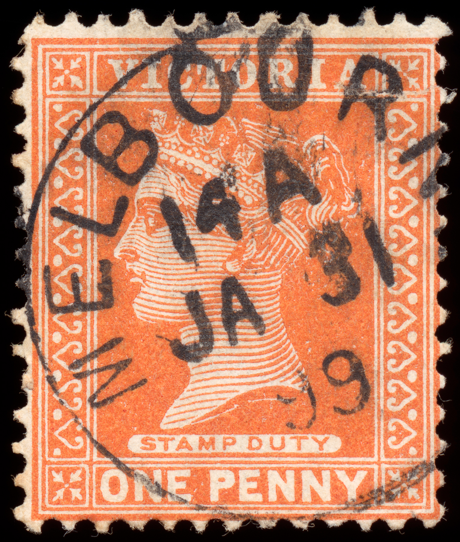 Orange queen victoria stamp photo