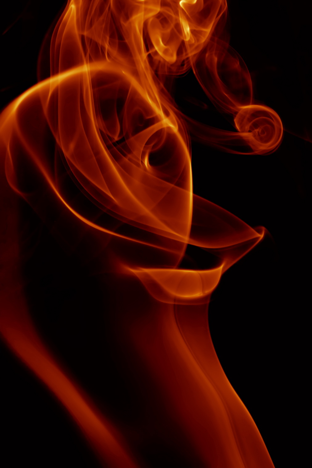 Orange smoke, Abstract, Black, Isolated, Motion, HQ Photo