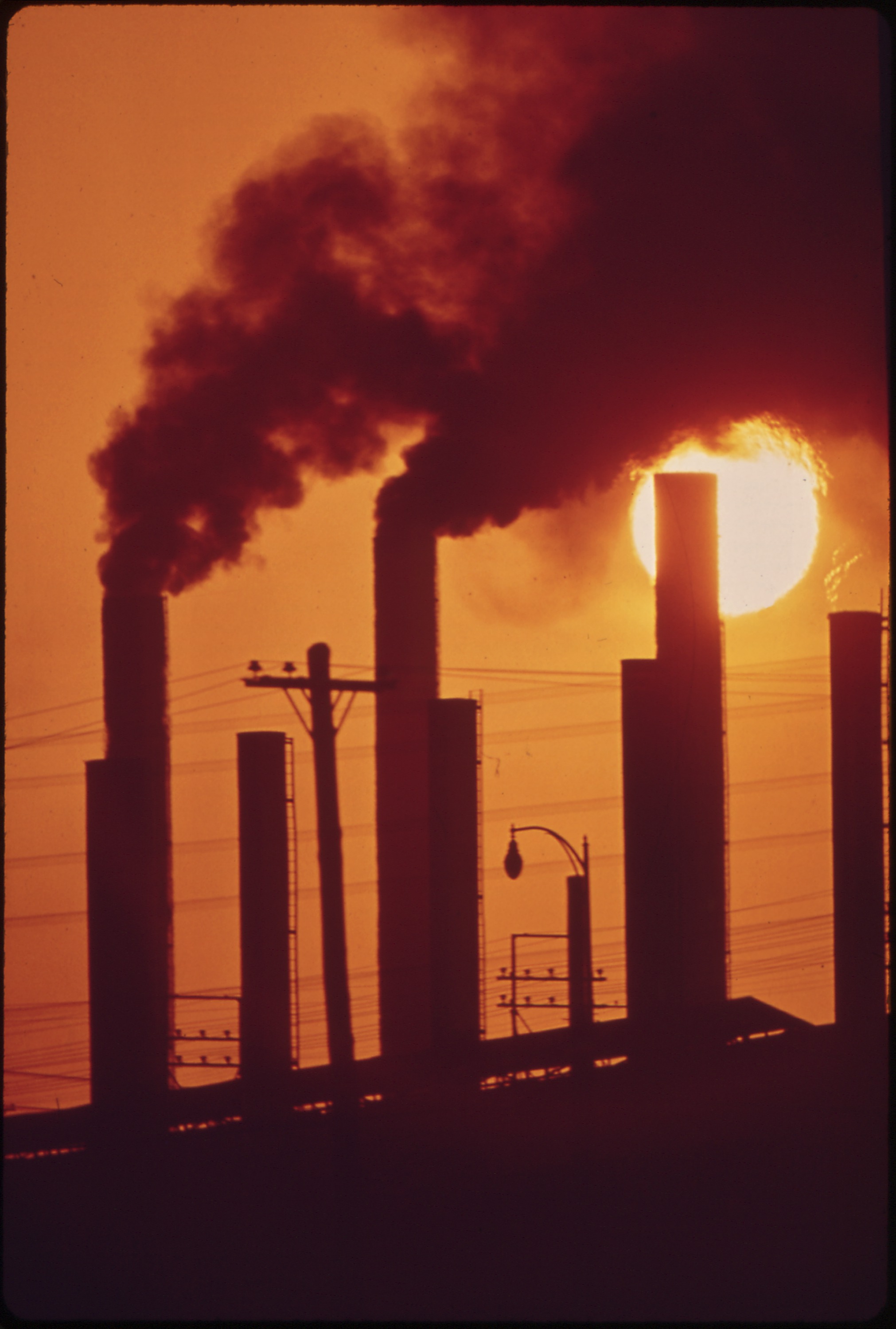 File:U.S. STEEL PLANT. RED-ORANGE SMOKE BELCHES FROM CHIMNEYS TWENTY ...