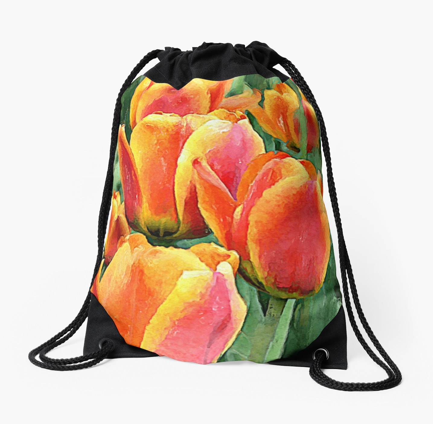 Orange tulips watercolour