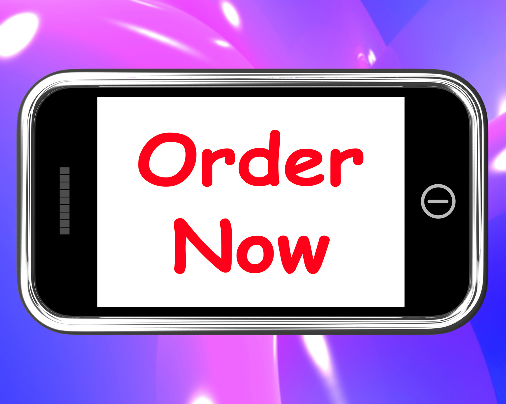 Order now on phone shows buying online in web stores photo