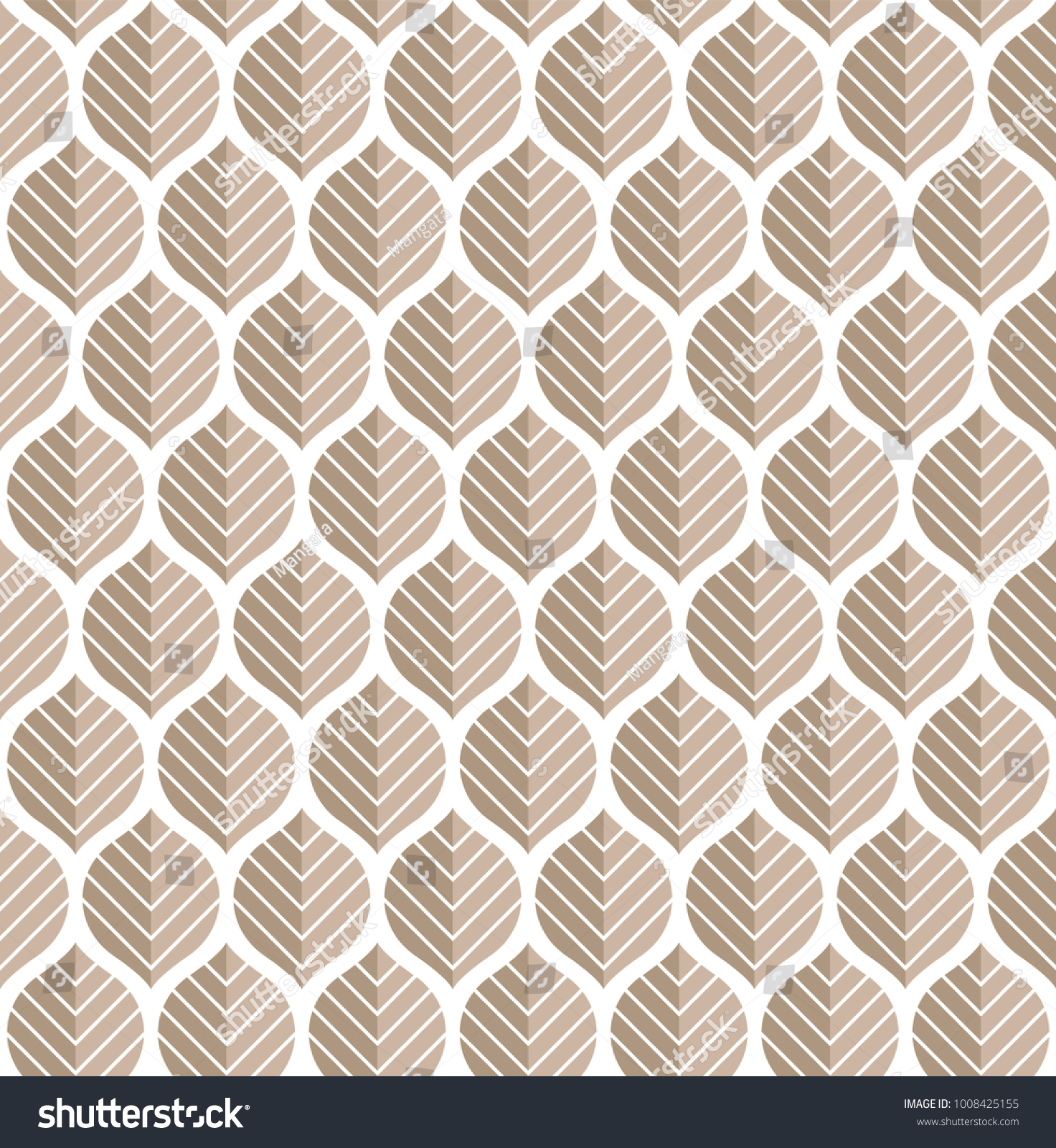 Vector Illustration Leaves Seamless Pattern Floral Stock Vector ...