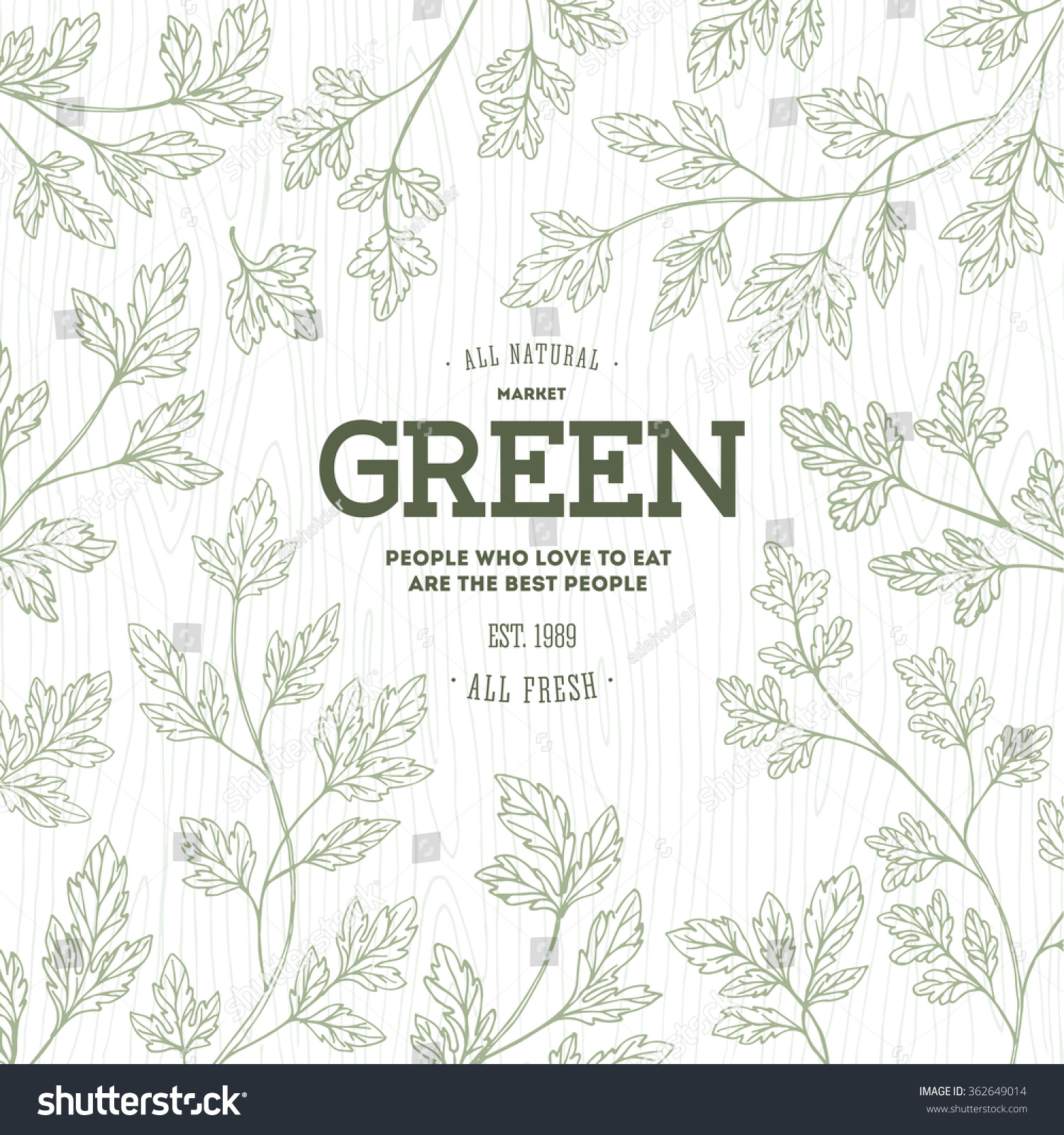 Green Parsley Design Template Organic Background Stock Vector HD ...
