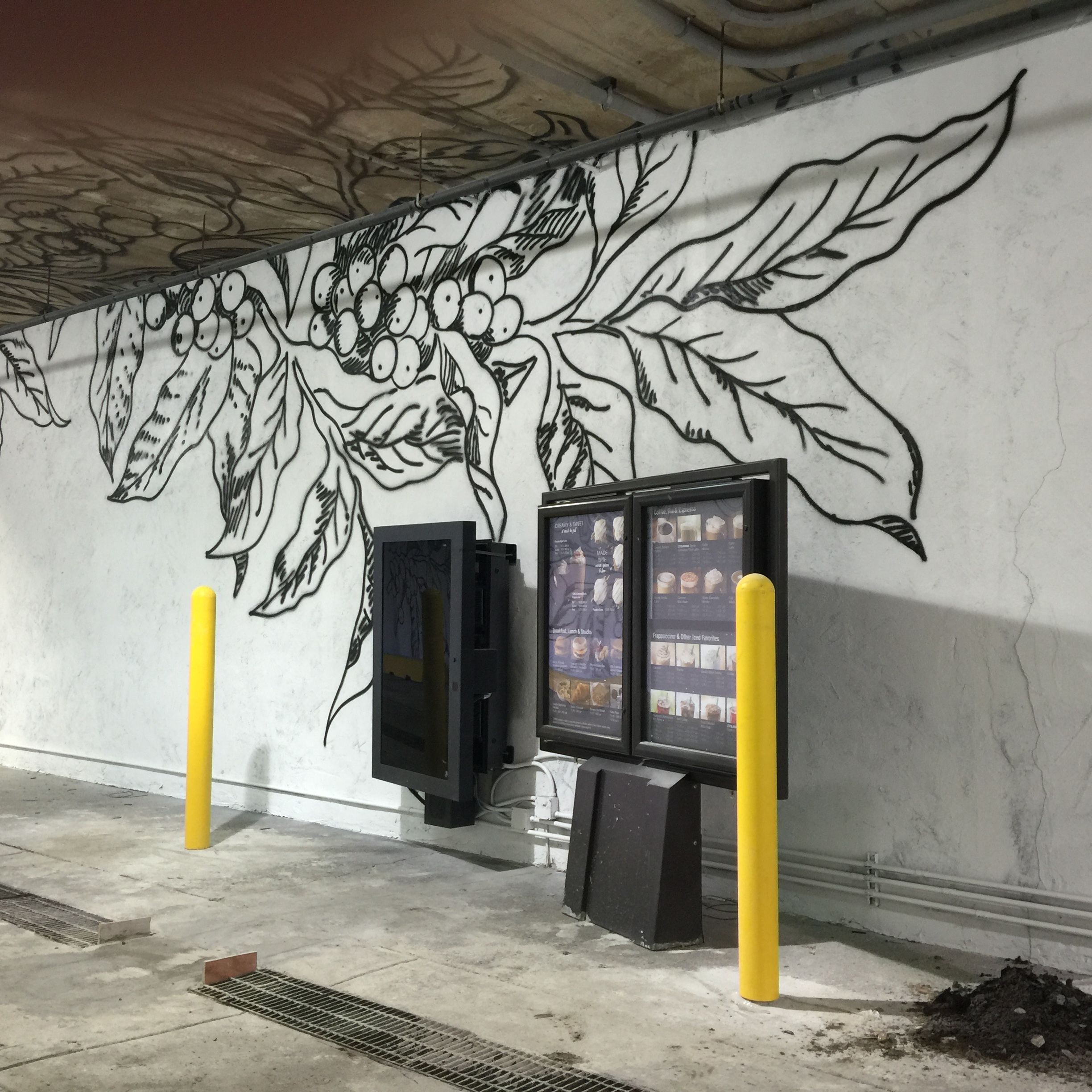 Starbucks Coffee Branch Graffiti Mural painted in the Starbucks ...