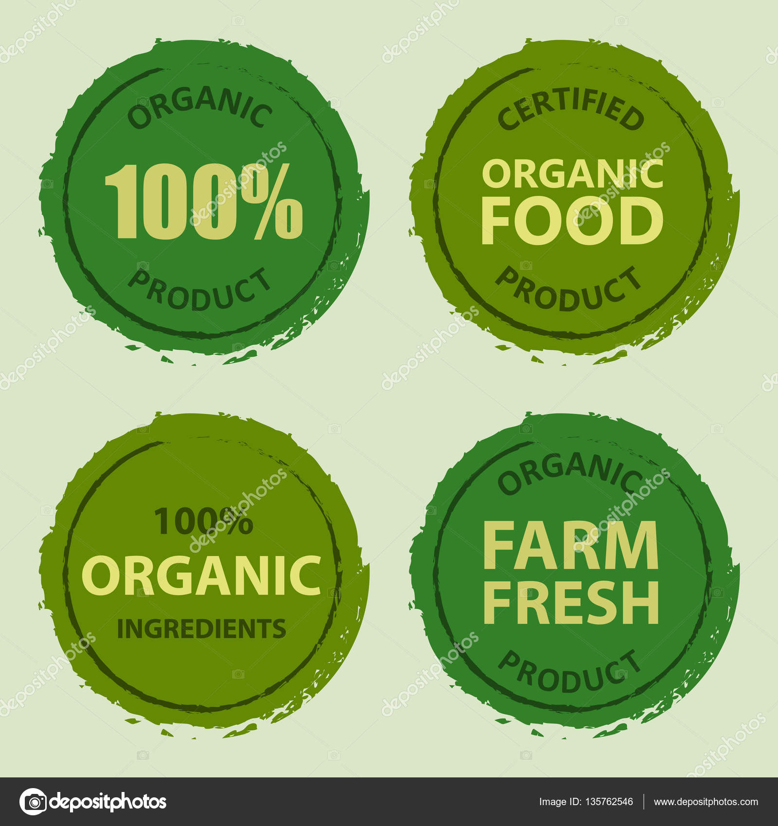 Organic badge and label set vector grunge. Farm fresh, organic food ...