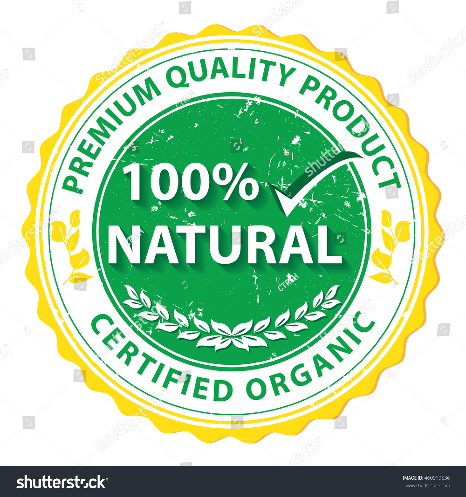 Certified Organic 100 Natural Premium Quality Stock Vector (2018 ...