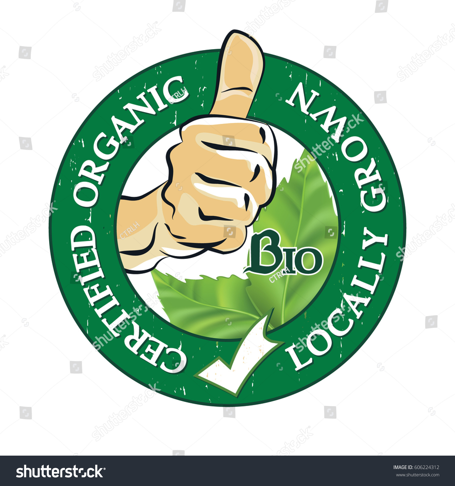 Locally Grown Certified Organic Grunge Label Stock Vector (2018 ...