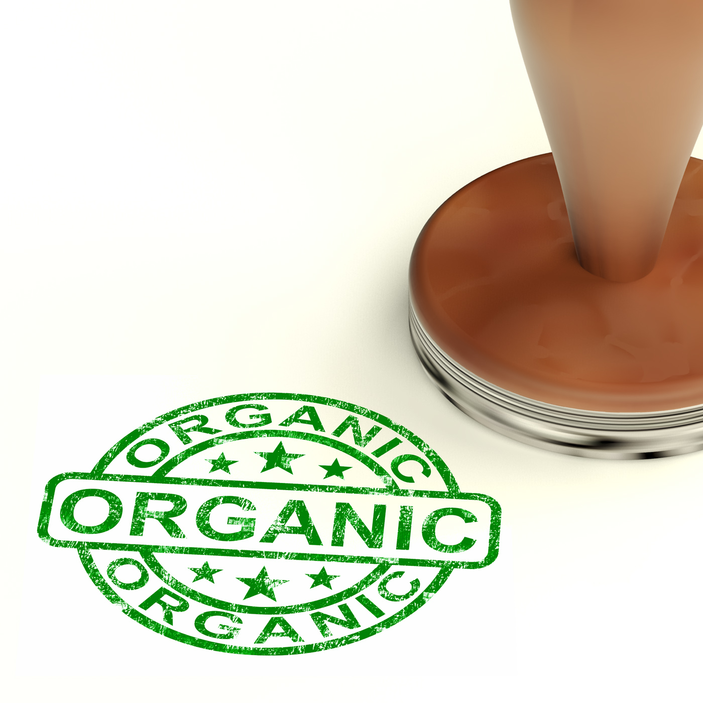 Organic stamp shows natural farm eco food photo