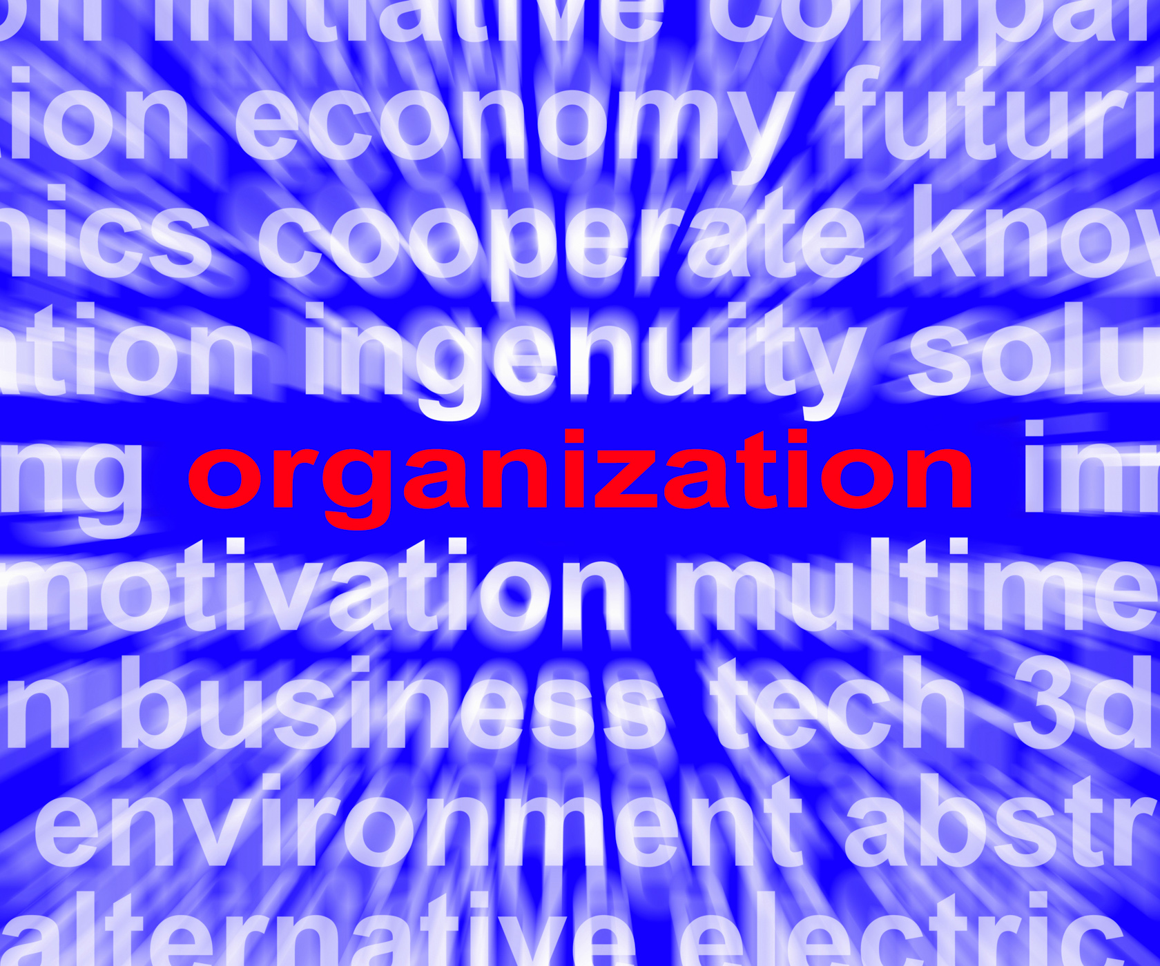 Organization word shows institution or be organized photo
