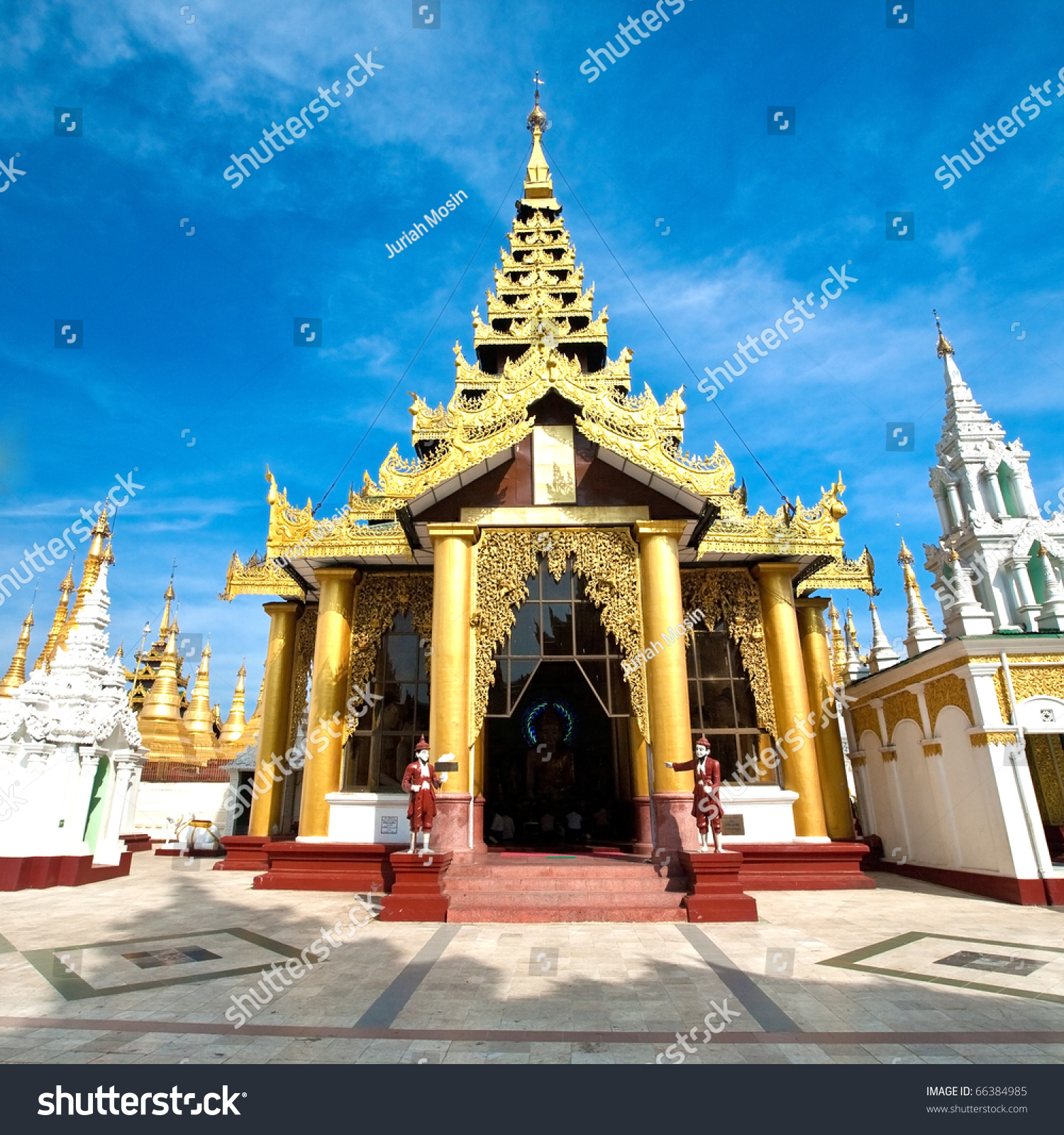 Beautiful Gold Temple Pavilion Encircling Main Stock Photo 66384985 ...