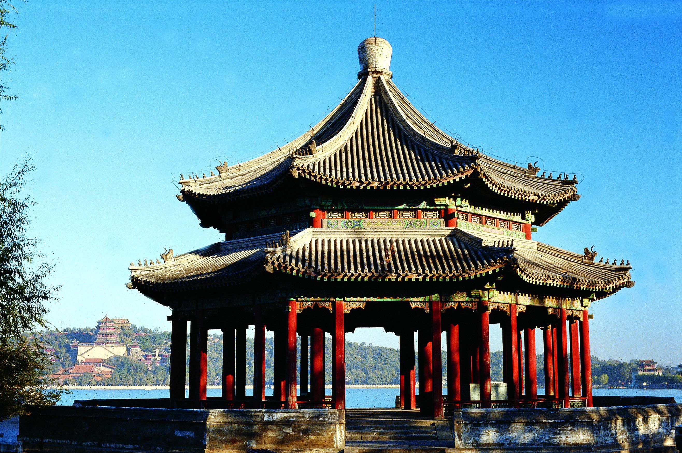 The Kuoruting Pavilion of the Summer Palace, an octagonal pavilion ...