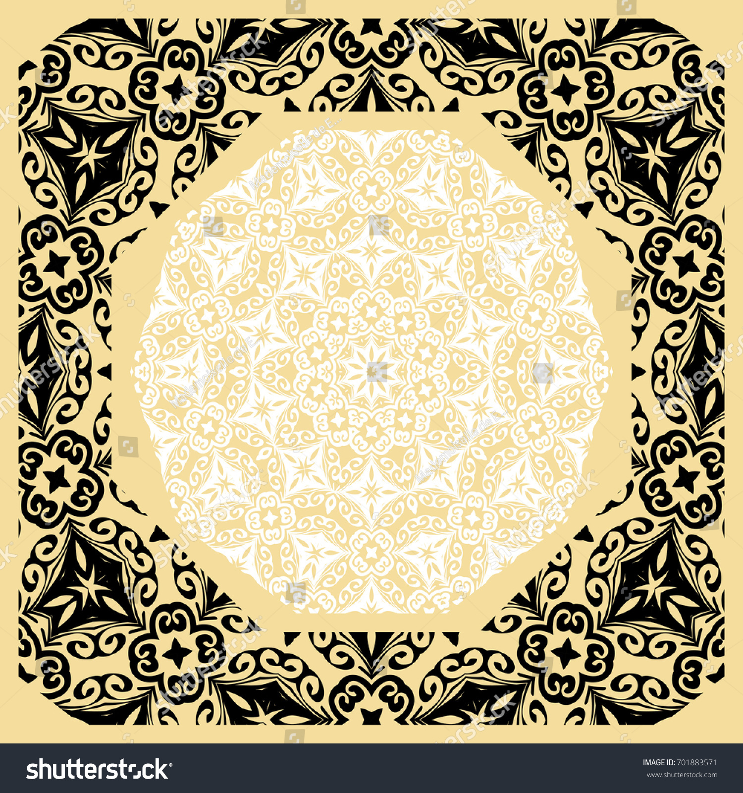 Vector Illustration Pattern Floral Mandala Decorative Stock Vector ...