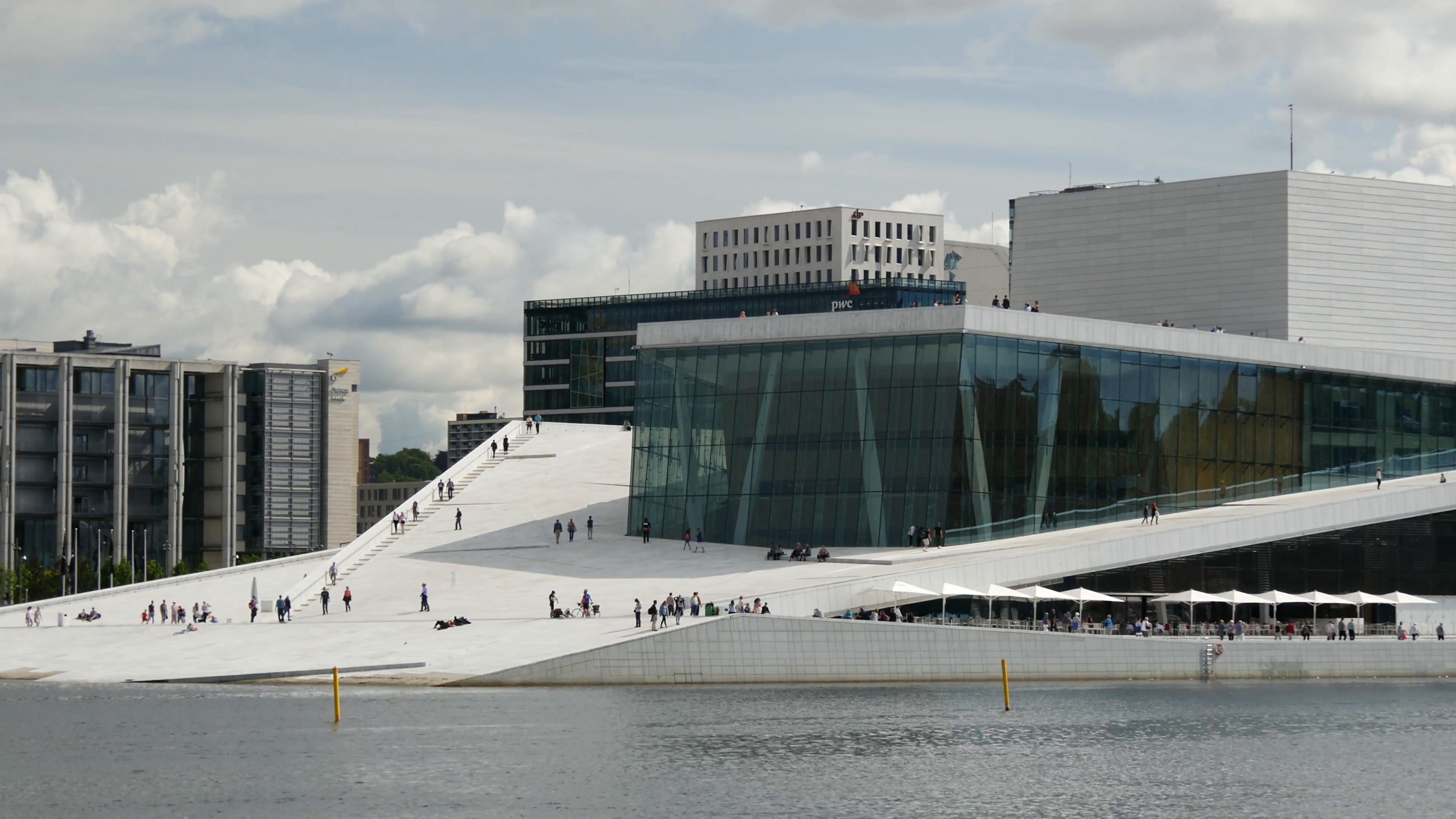 Time lapse from the Oslo Opera House on a cloudy day in Norway Stock ...