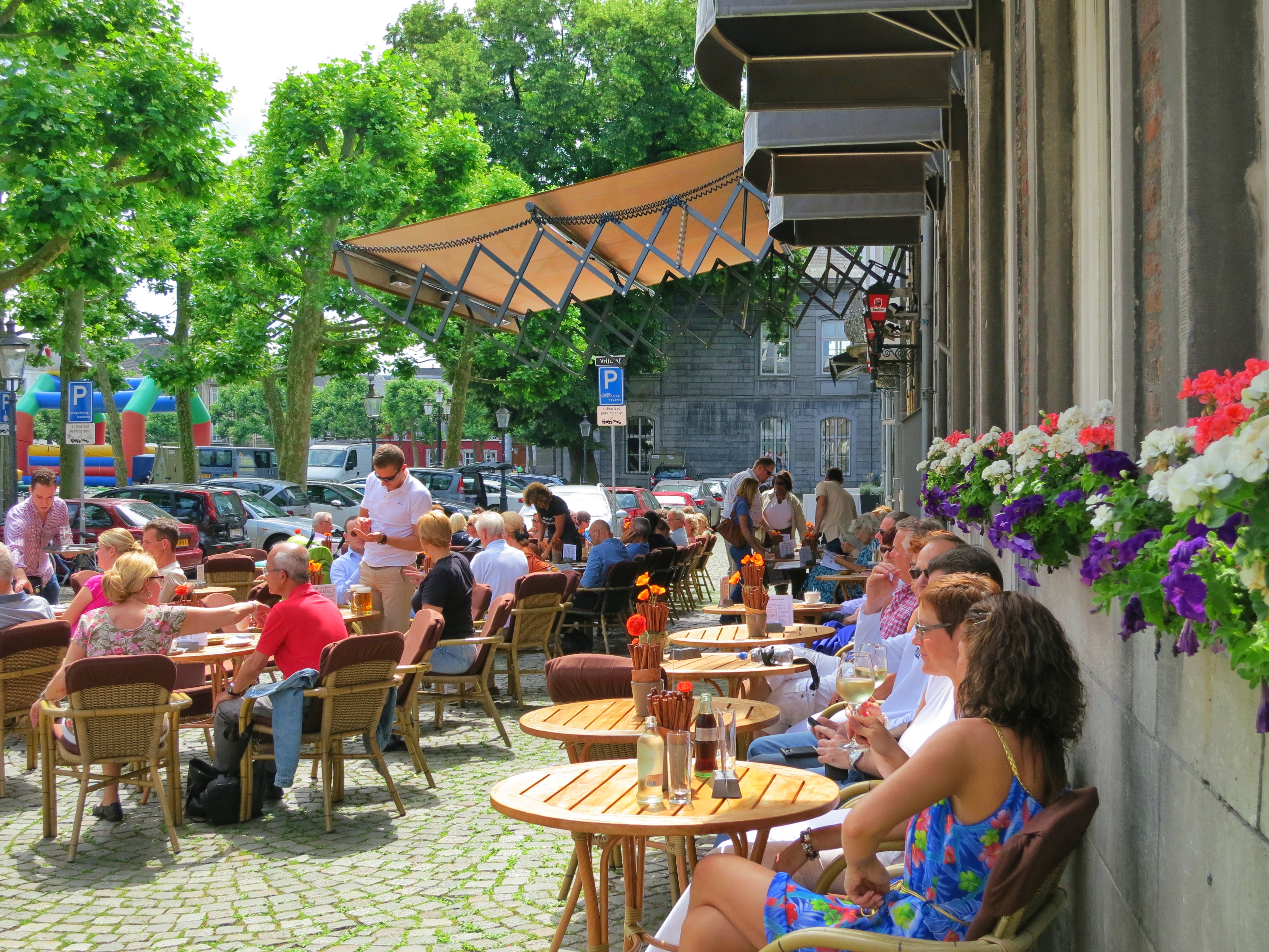 Free photo: Outdoor Cafe - Azure, Parasol, Waiter - Free Download ...