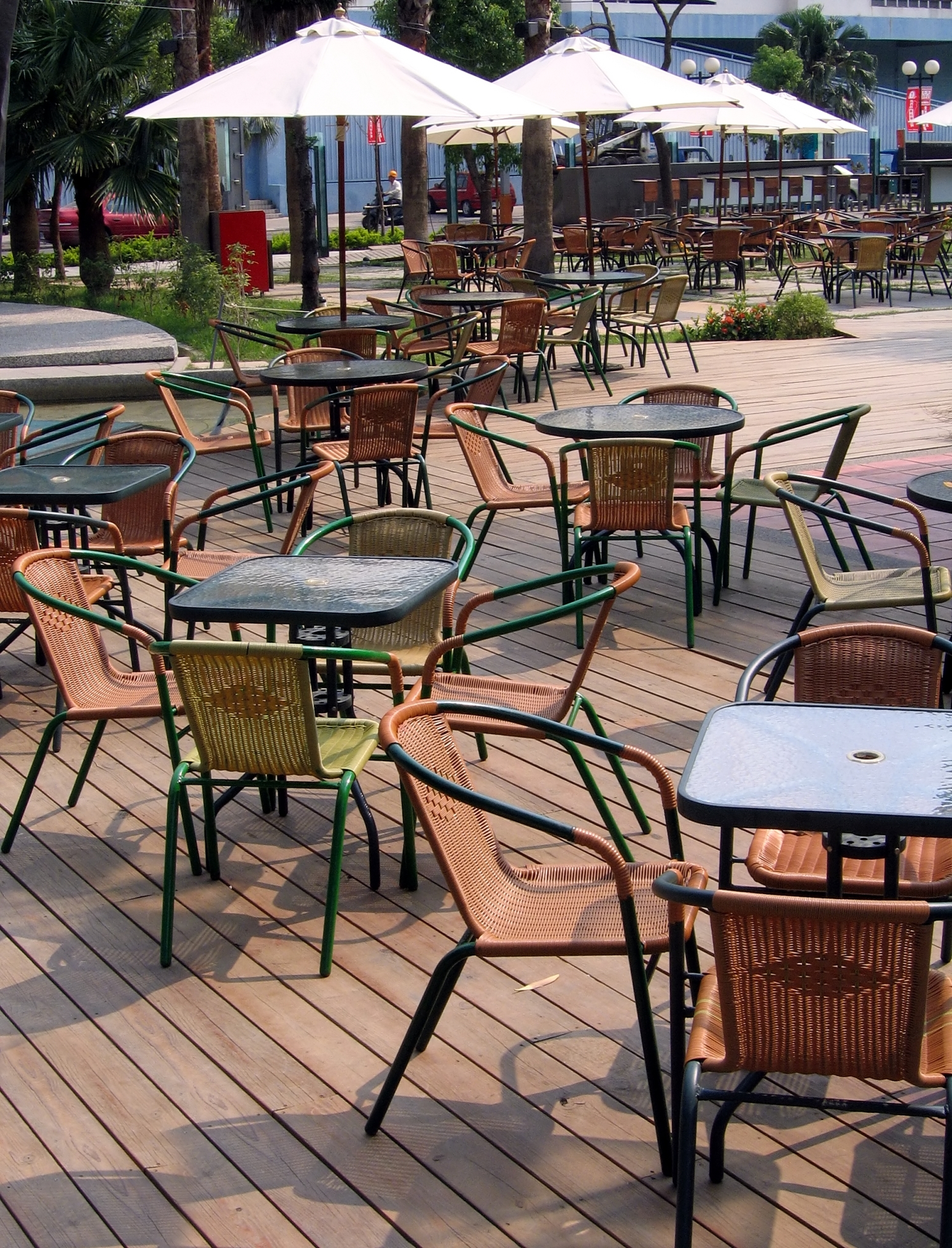 Free photo: Outdoor Cafe - Azure, Parasol, Waiter - Free Download - Jooinn