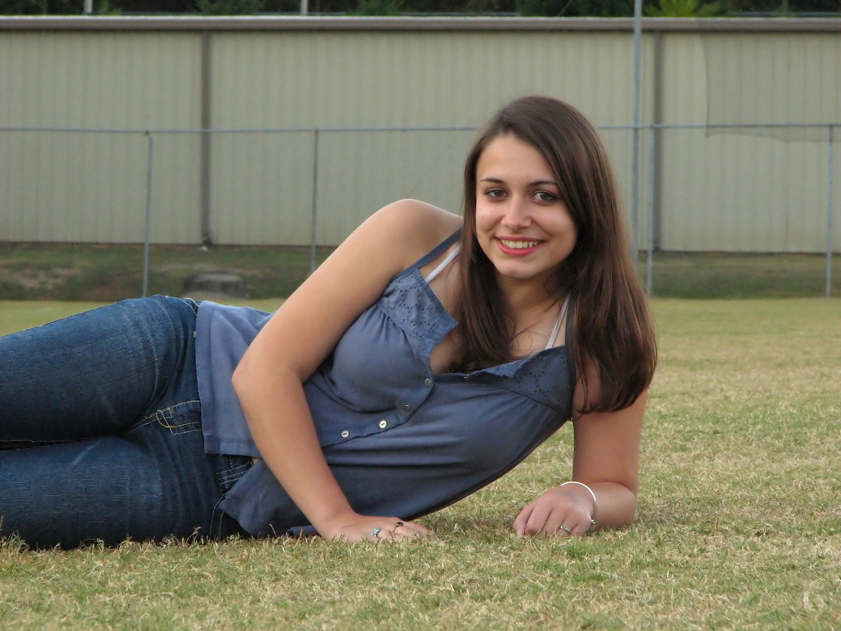 Outdoor portrait of a teen girl photo