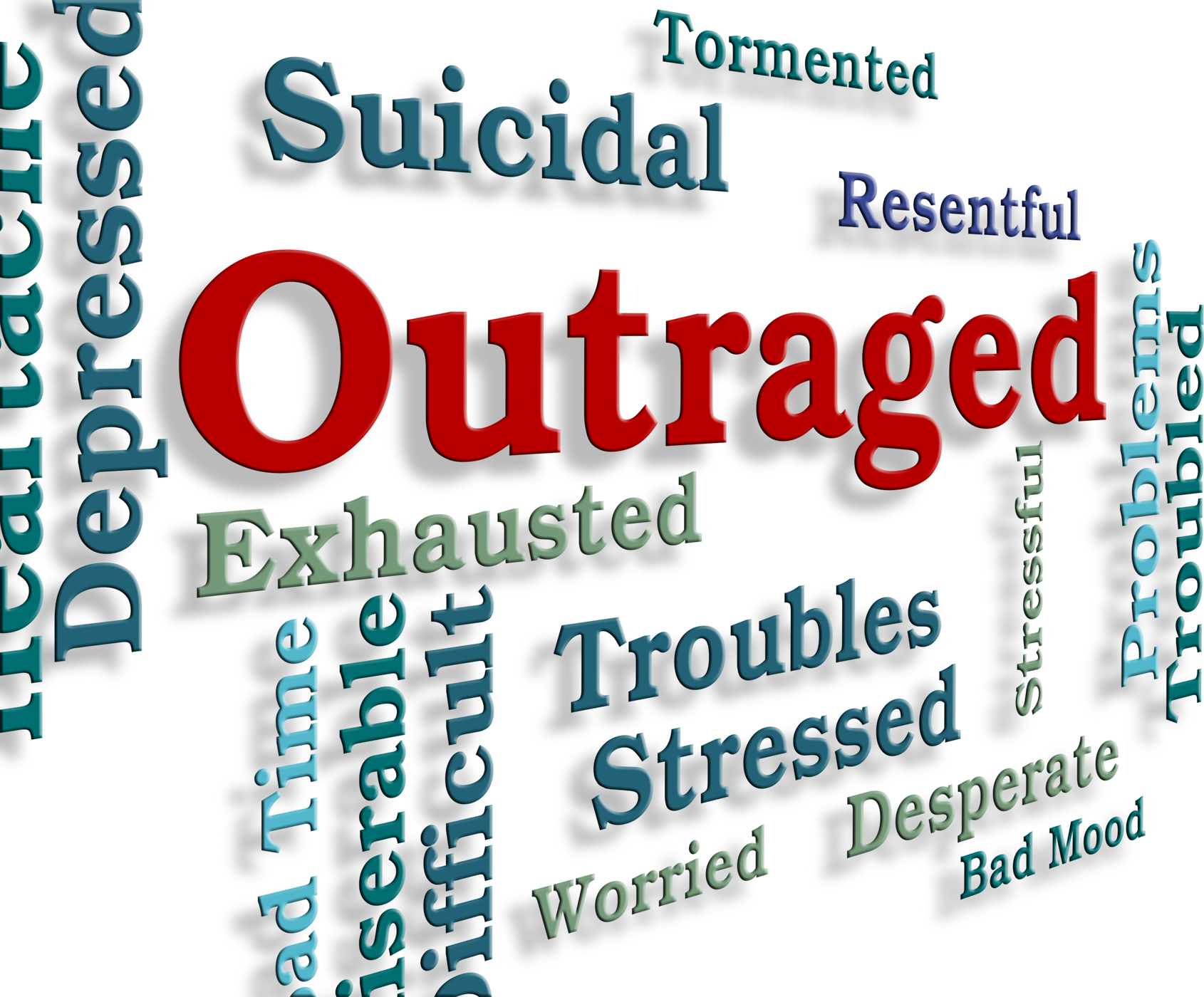Outraged word means words anger and enrage photo