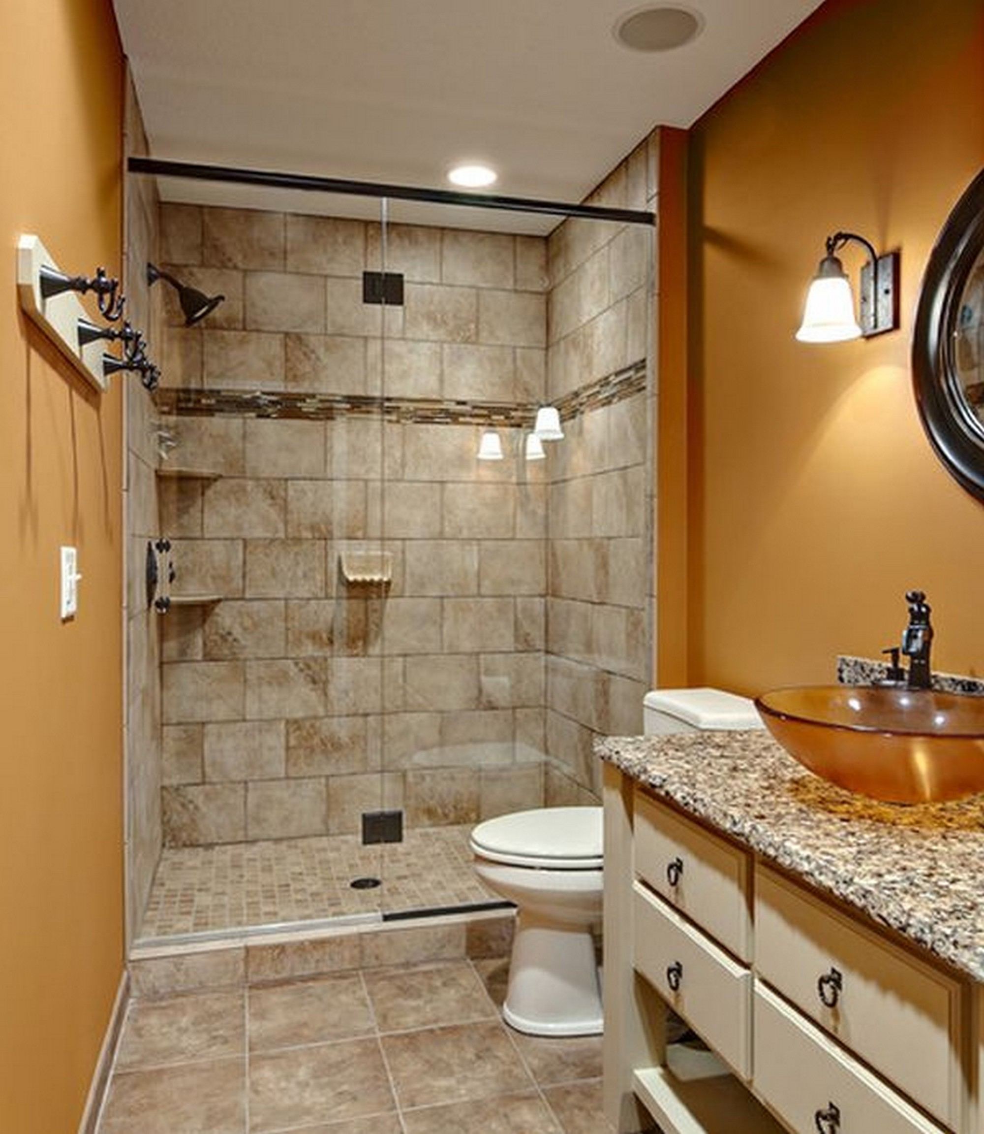 Bathroom Shower Stalls Oval White Slick Creative Glass Under Sink ...