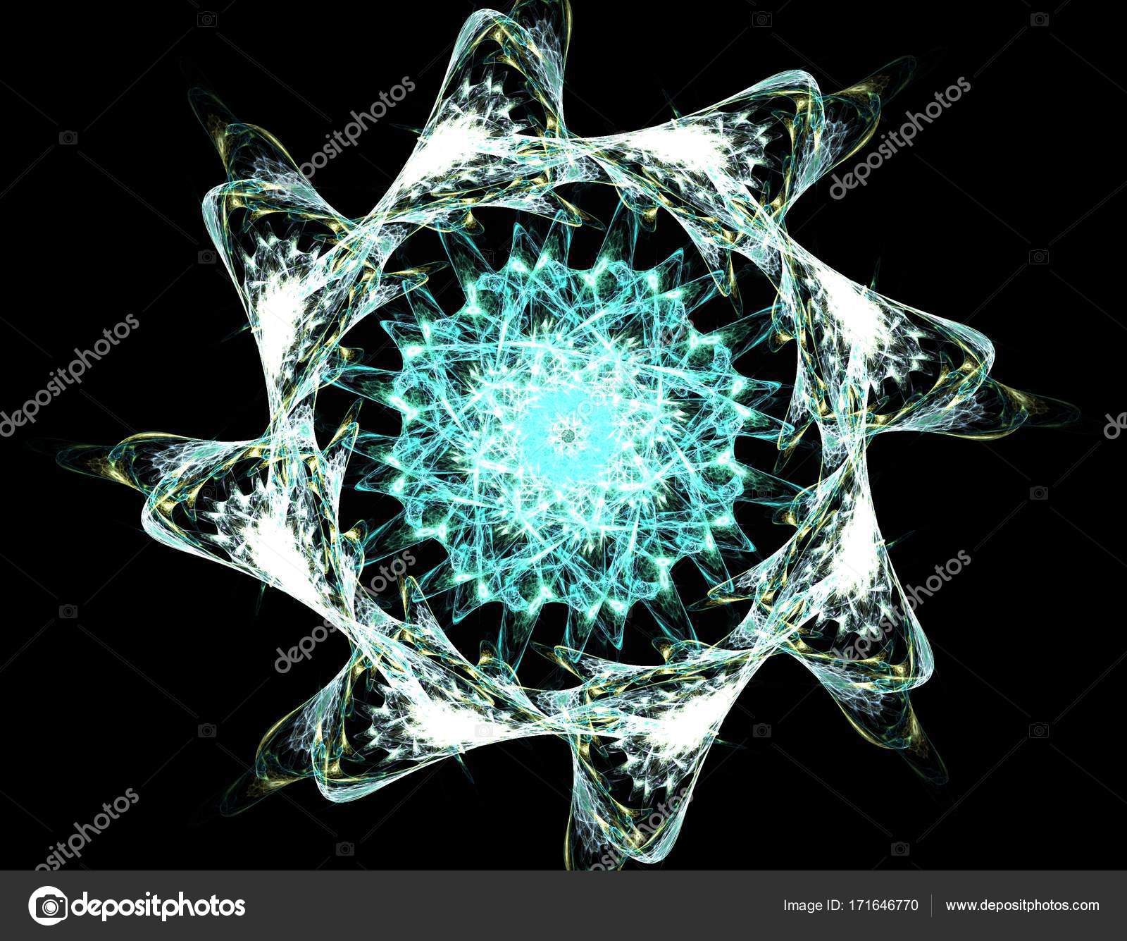 Abstract fractal color background with crossing circles and oval ...