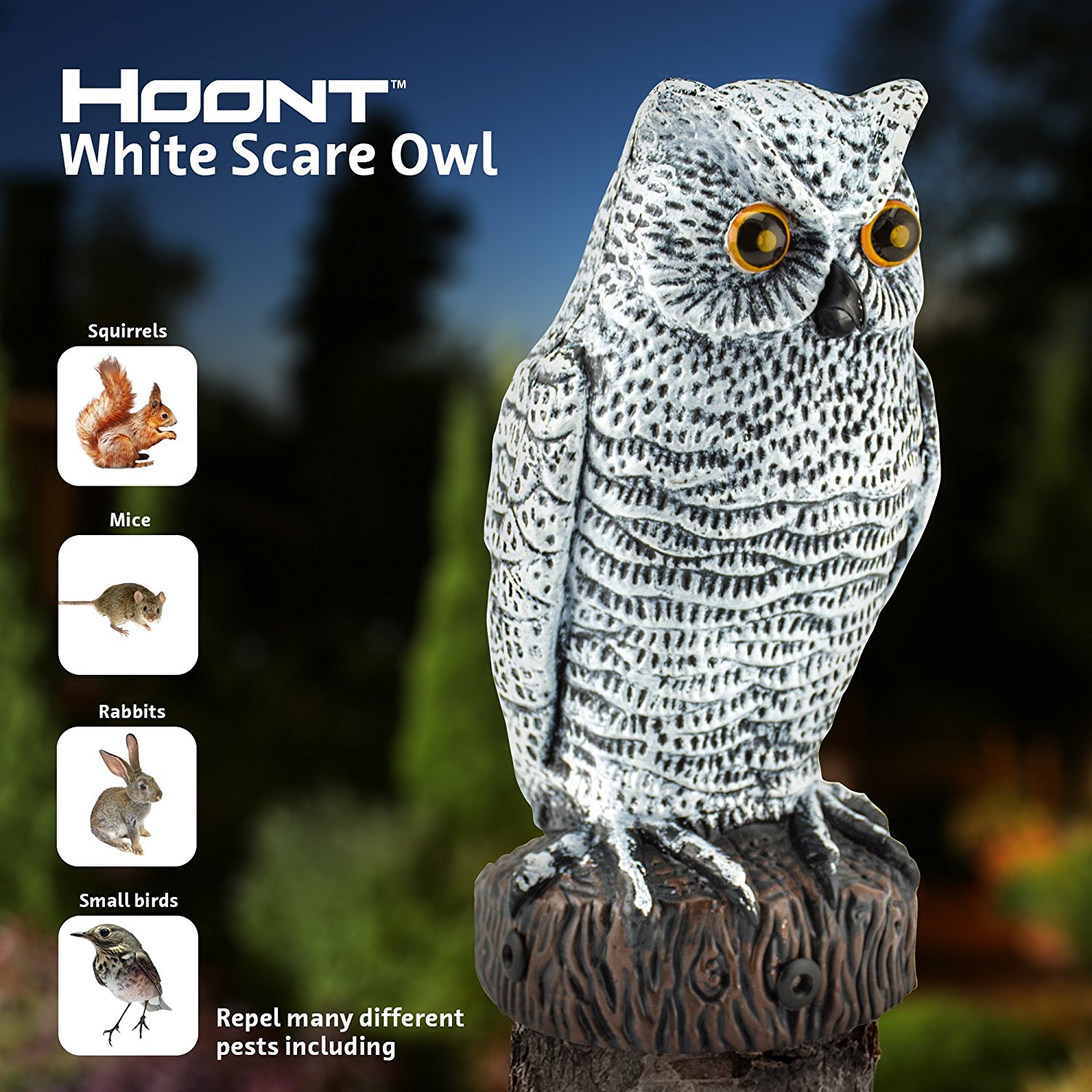 Amazon.com : Hoont Scarecrow Realistic Owl with Flashing Eyes and ...