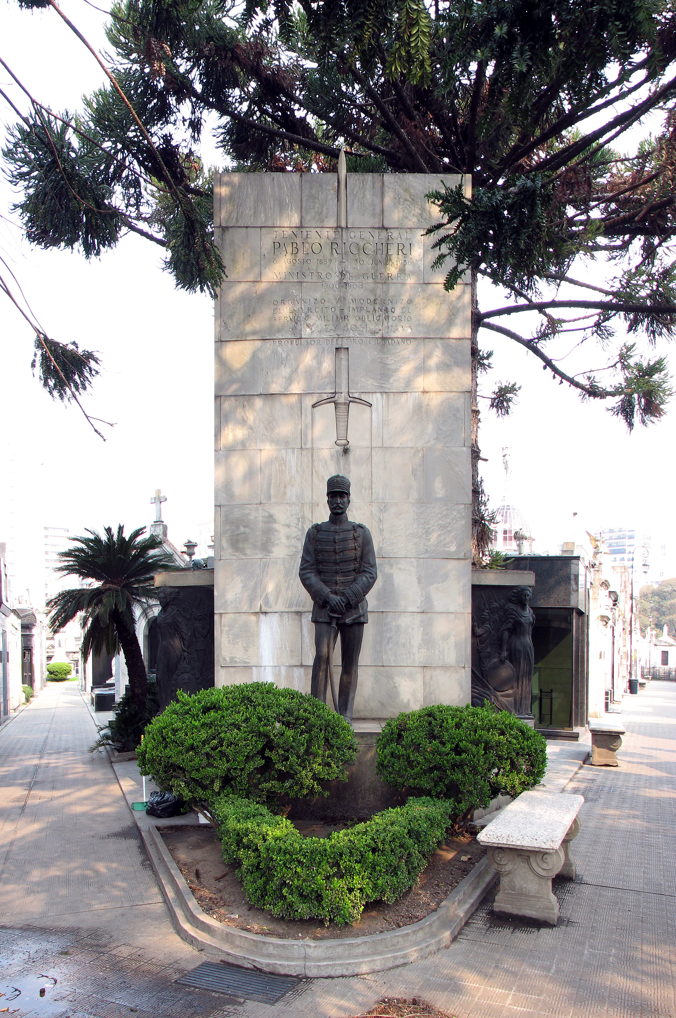 Pablo Riccheri Statue, Bronze, Cement, Cemetery, Concrete, HQ Photo