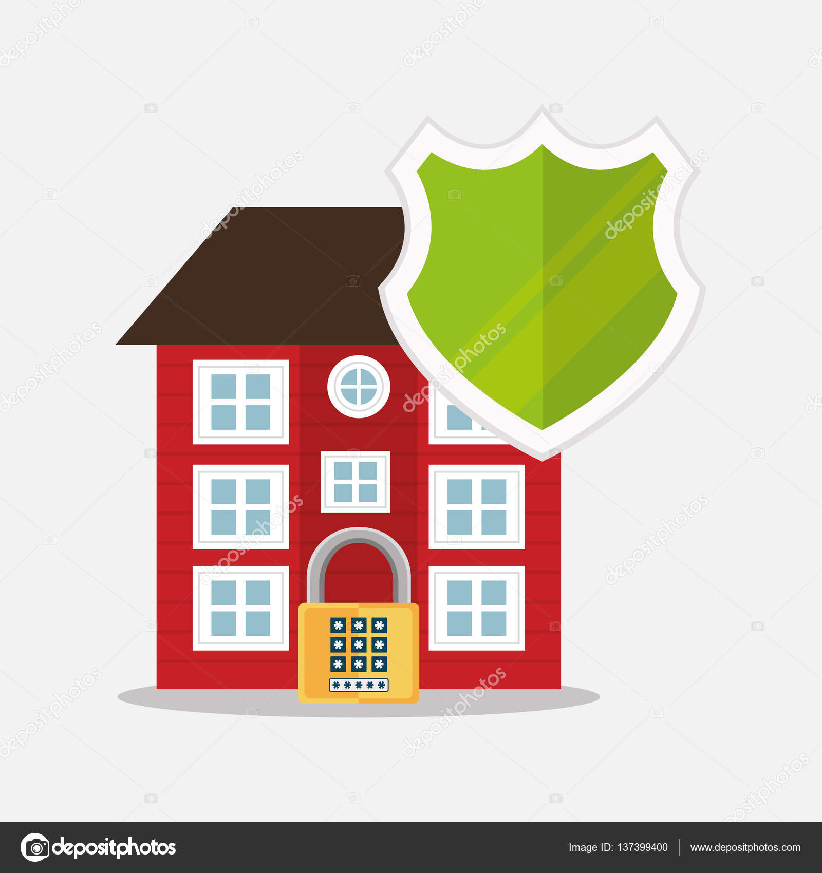 home security protection shield padlock — Stock Vector © djv #137399400