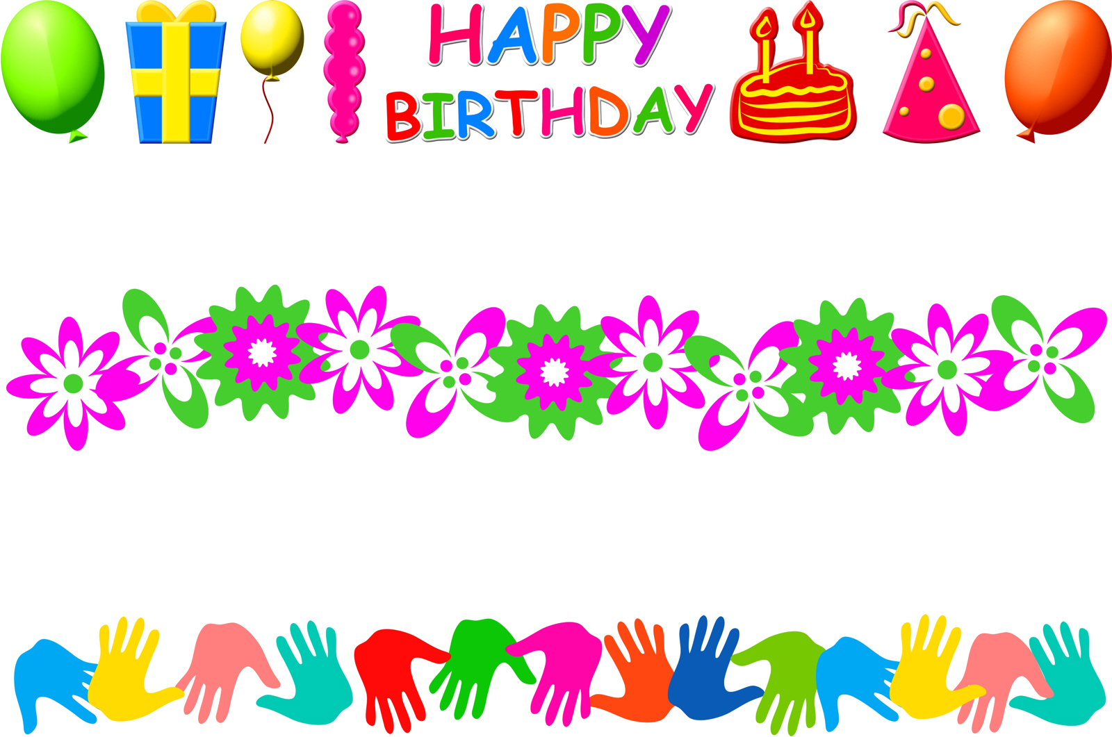 Balloons, Birthday, Borders, Celebration, Clipart, Decoration, Designelemen...