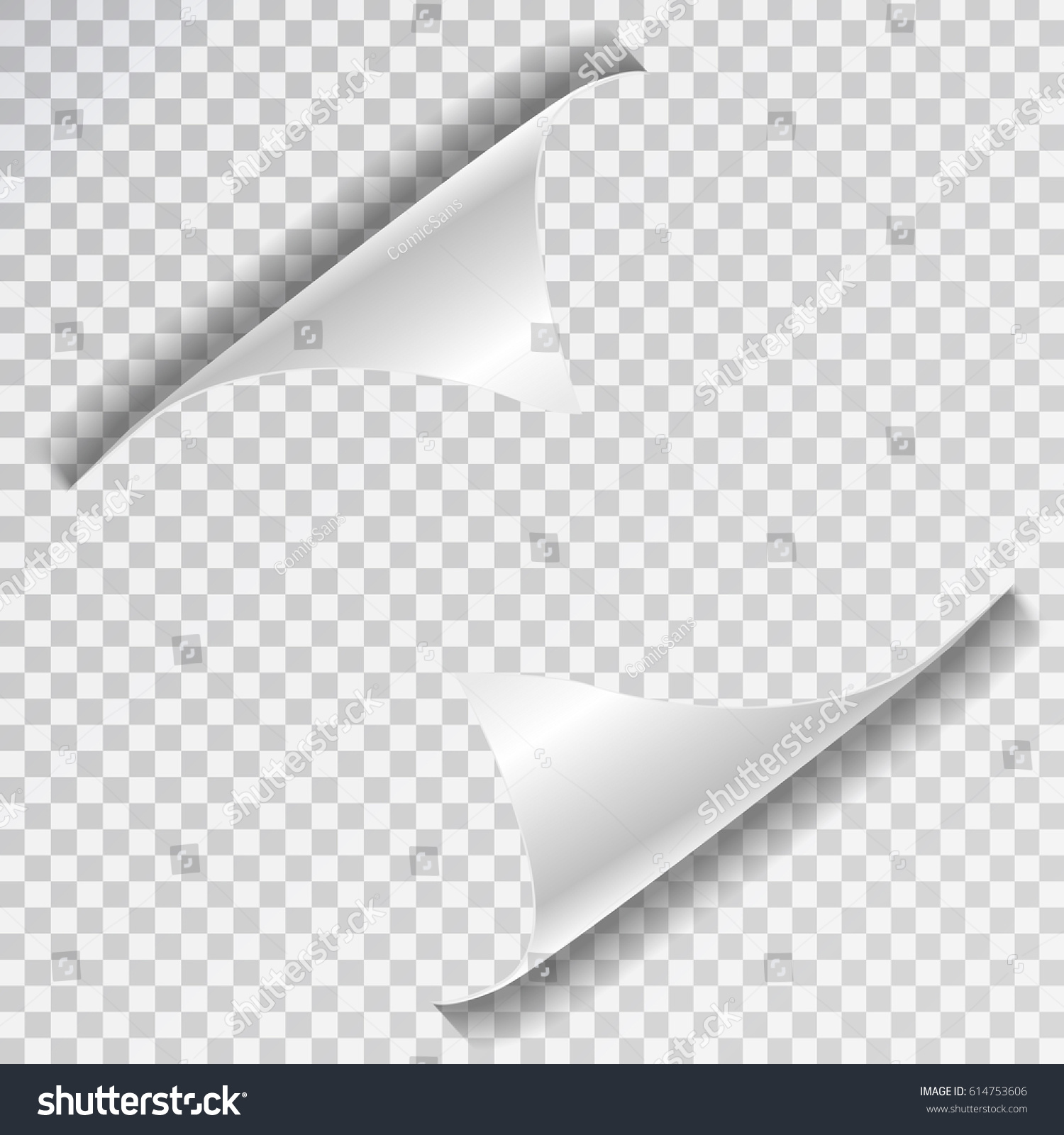 Vector Realistic White Paper Page Curl Stock Vector 614753606 ...