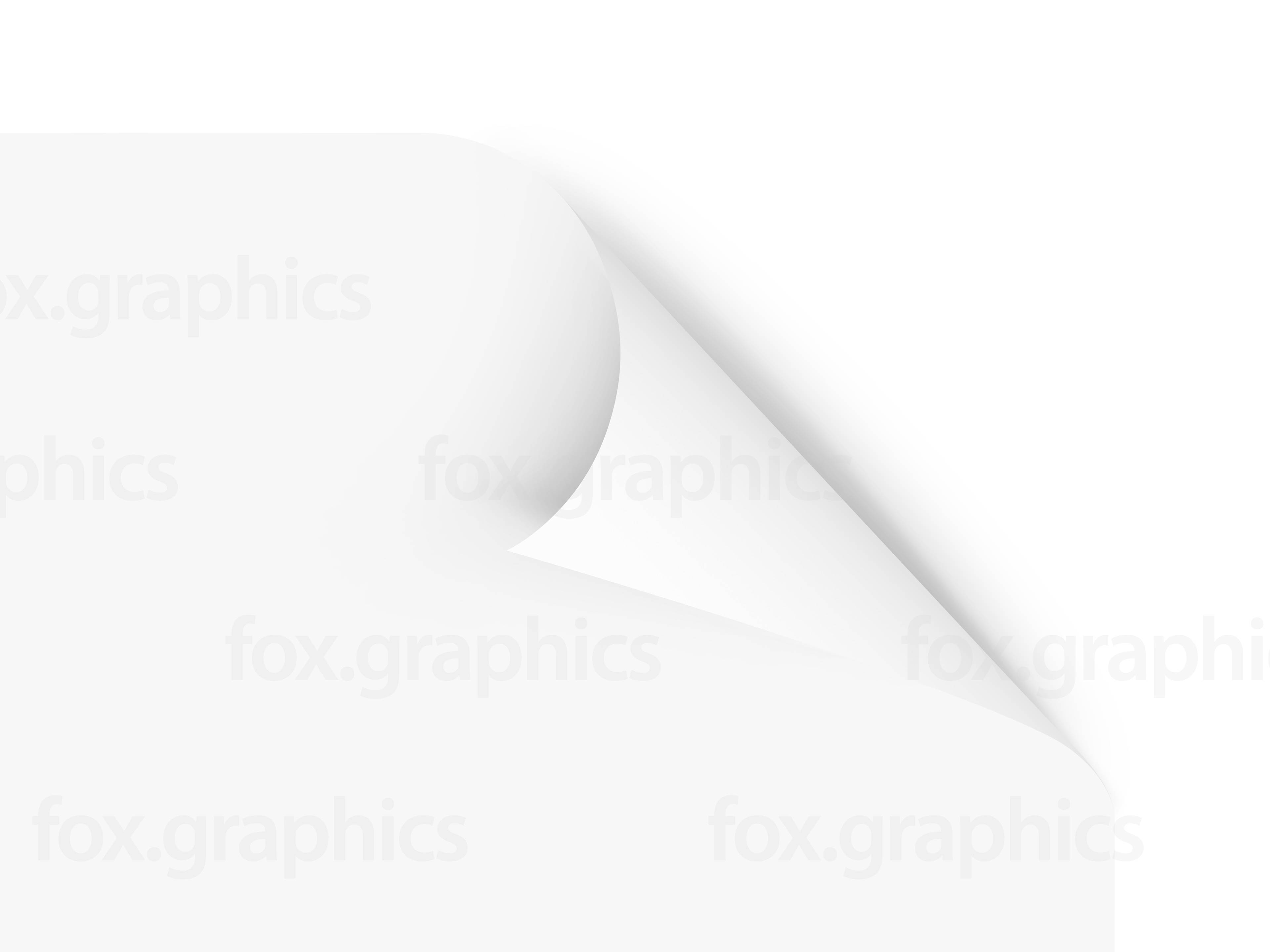 Blank white page curl (PSD) - Fox Graphics