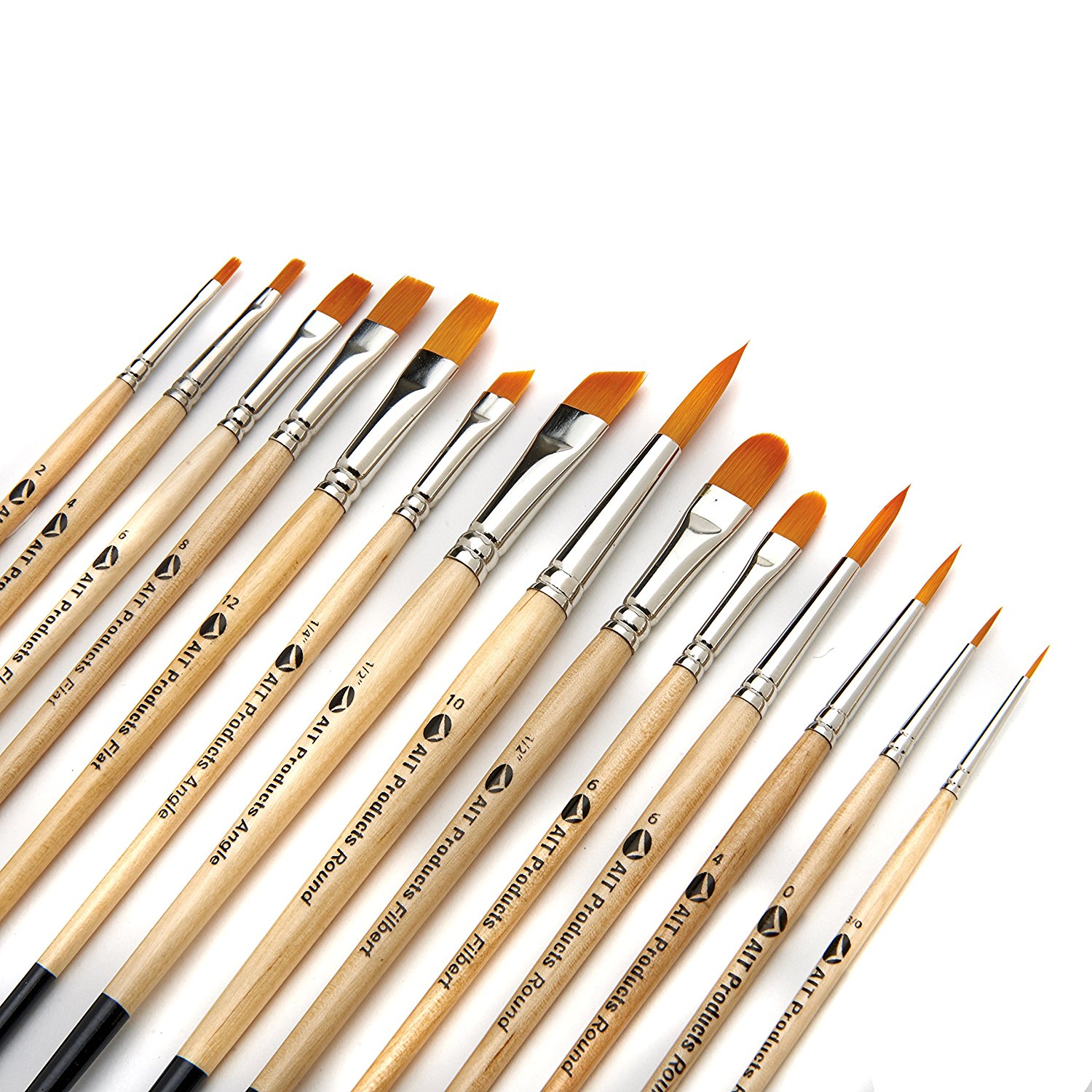 Amazon.com: AIT Art Paint Brush Set - 14 Paint Brushes - Rounds ...