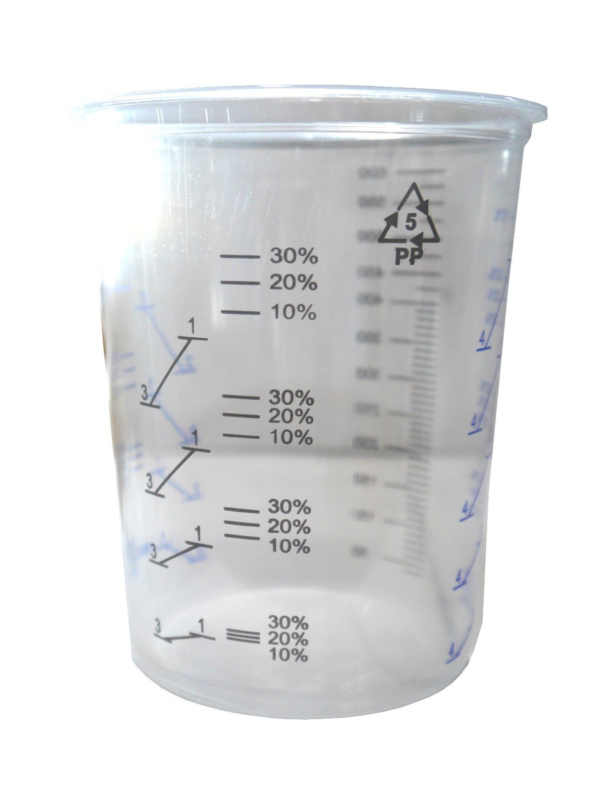 PLASTIC PAINT MIXING CUPS 100 X CUPS 600ML CALIBRATED - SPRAY ...