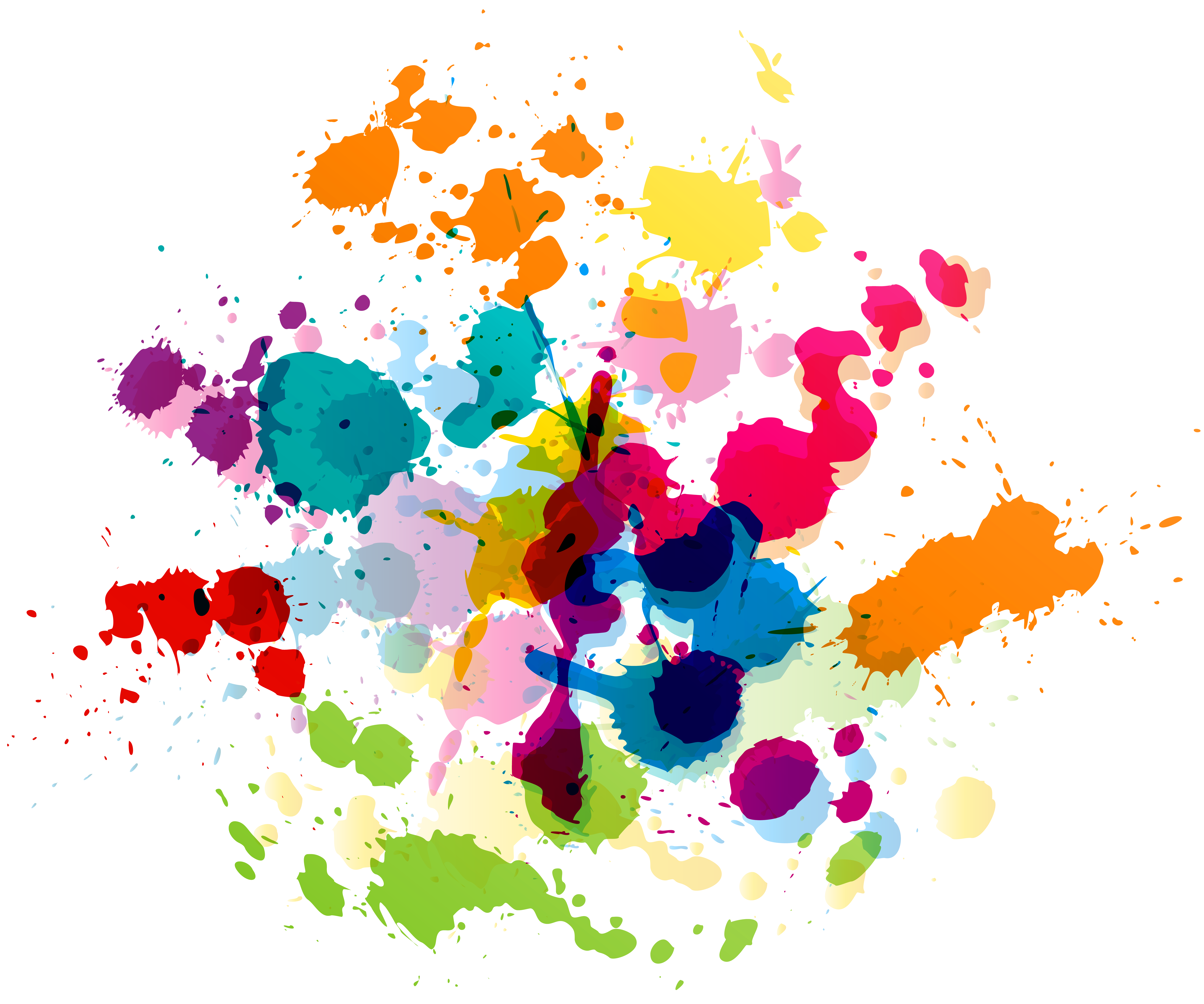 Colorful Paint Splatter Transparent Clip Art Image | Gallery ...