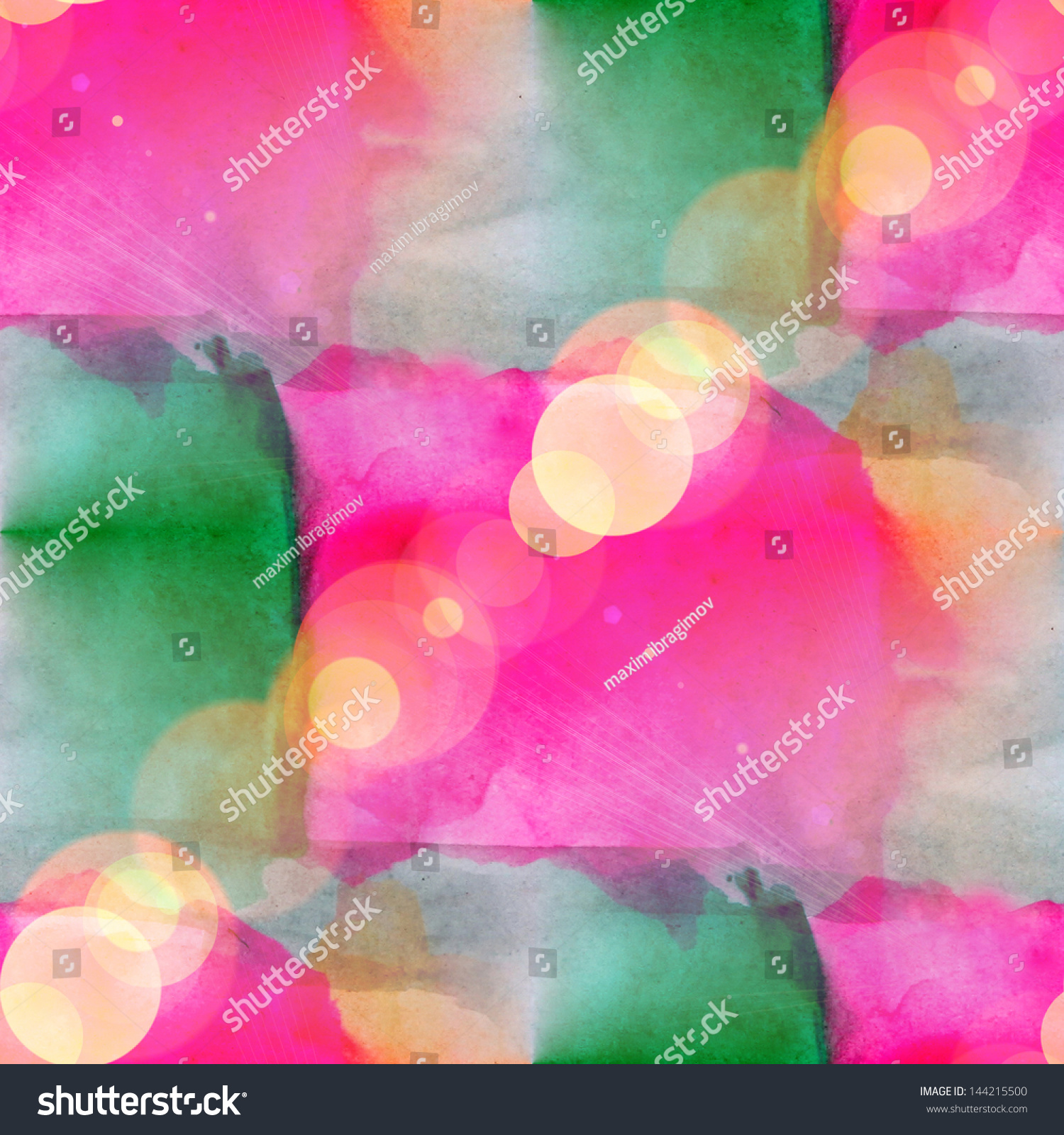 Bokeh Abstract Pink Green Watercolor Seamless Stock Illustration ...