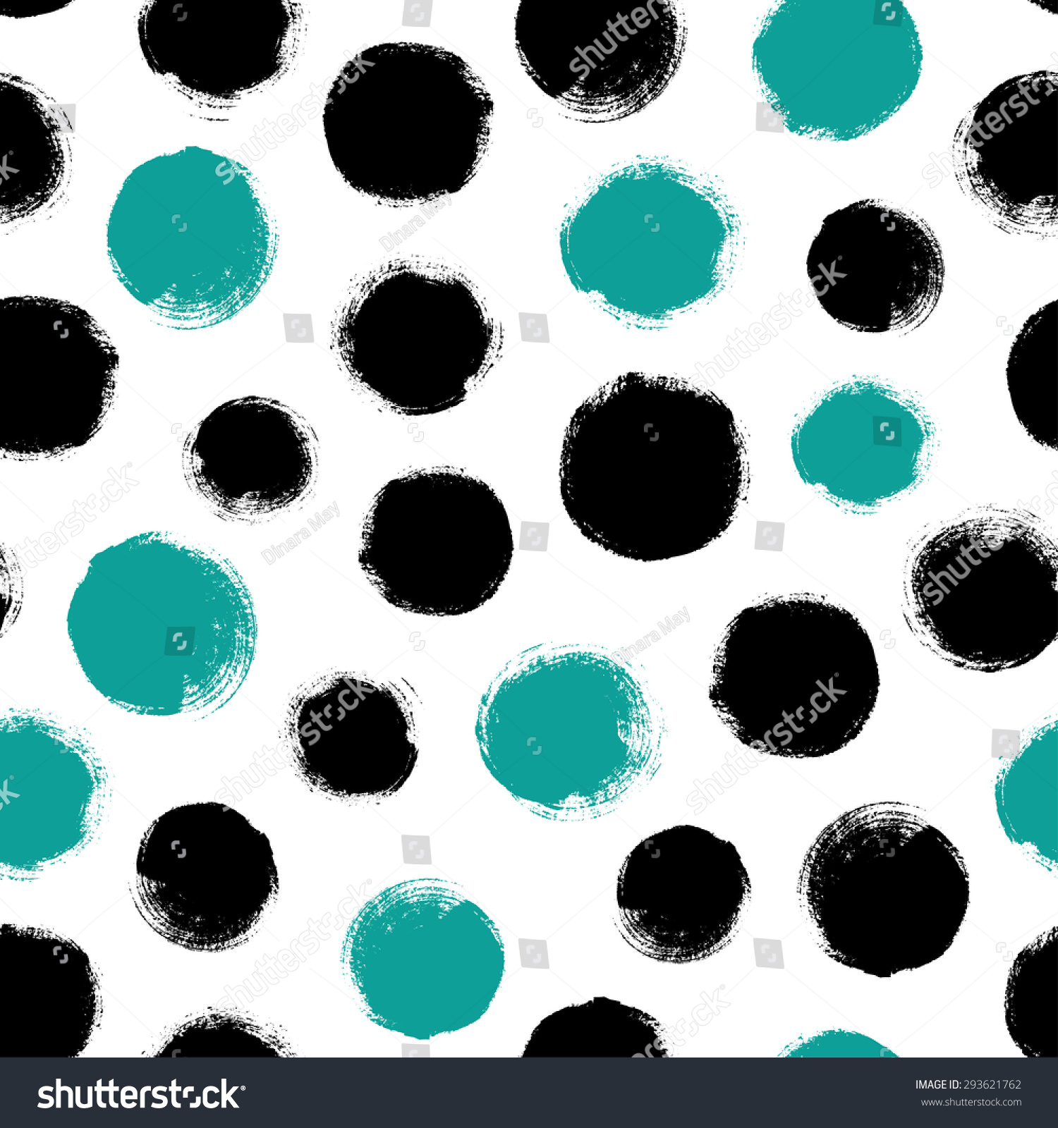 Seamless Dot Pattern Hand Painted Circles Stock Vector 293621762 ...