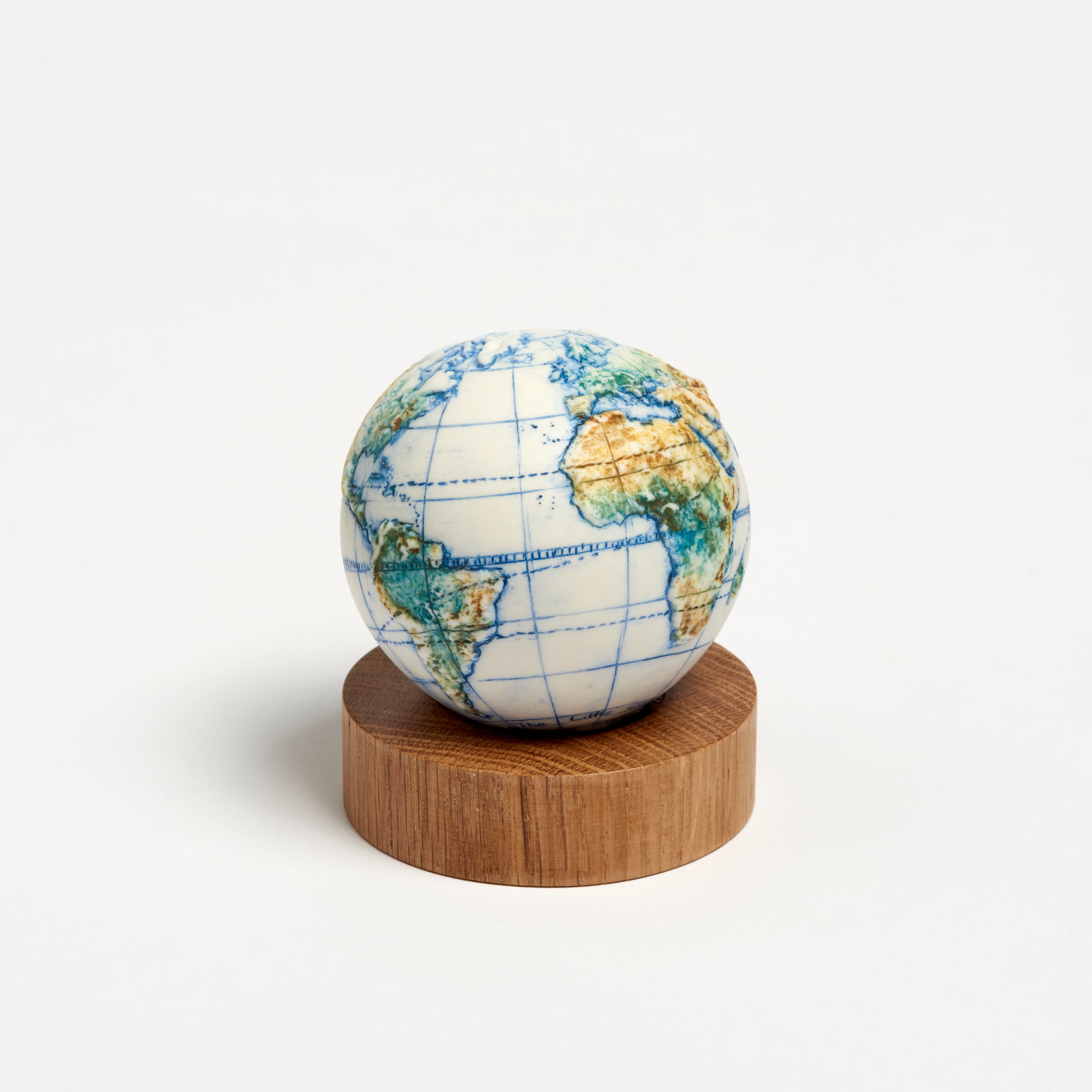 Land and Sea Ceramic Hand-Painted Globe | The Garnered