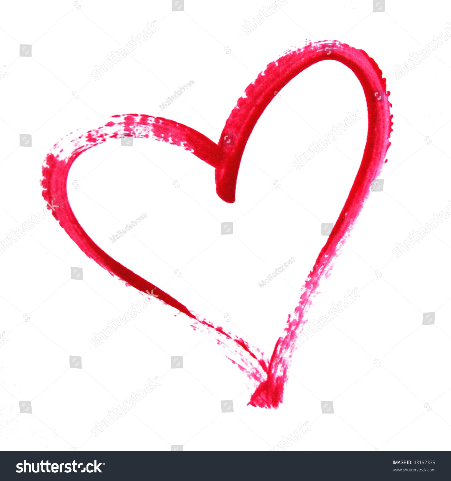 Painted Heart Outline Stock Photo & Image (Royalty-Free) 43192339 ...