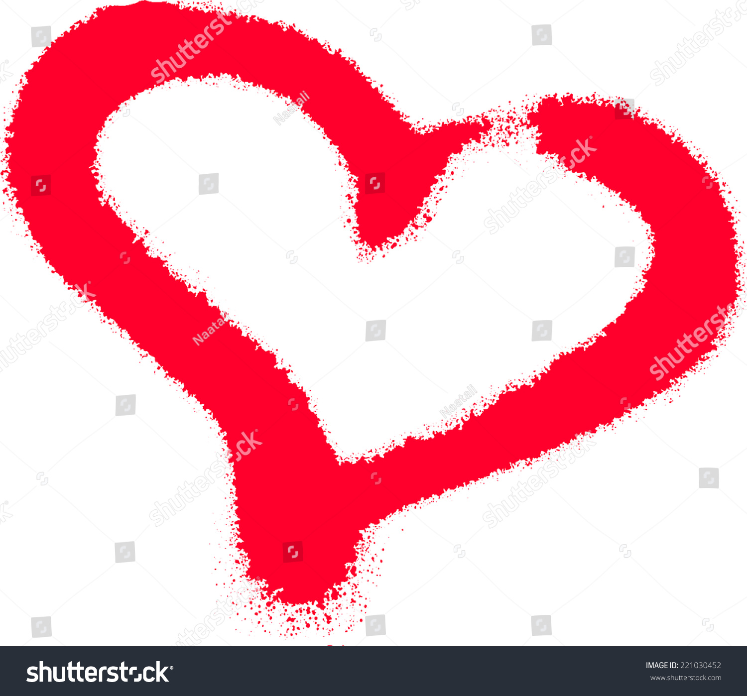 Painted Heart Isolated On White Background Stock Illustration ...