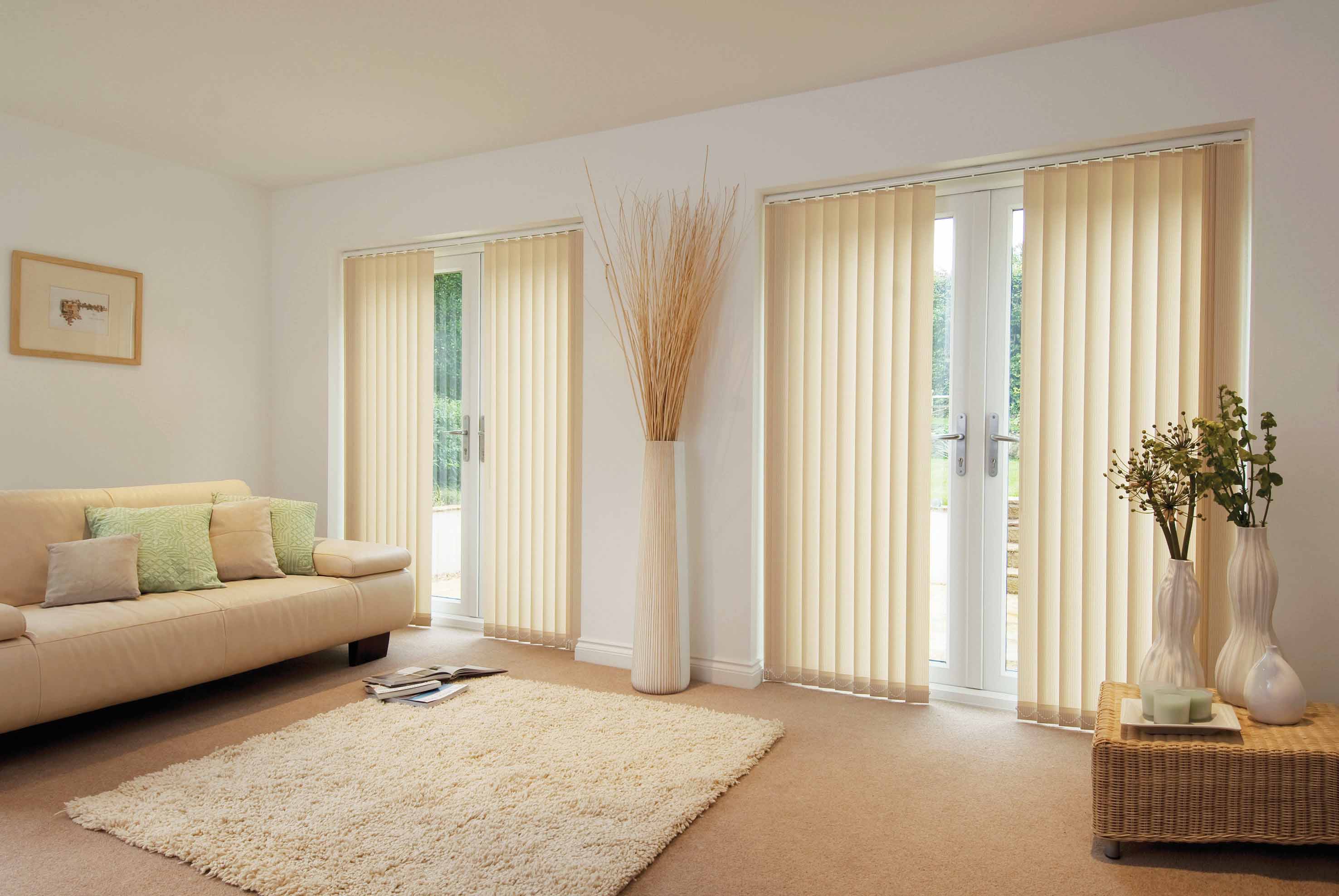 Patio Ideas: Interior Cream Roller Vertical Blinds Combined White ...