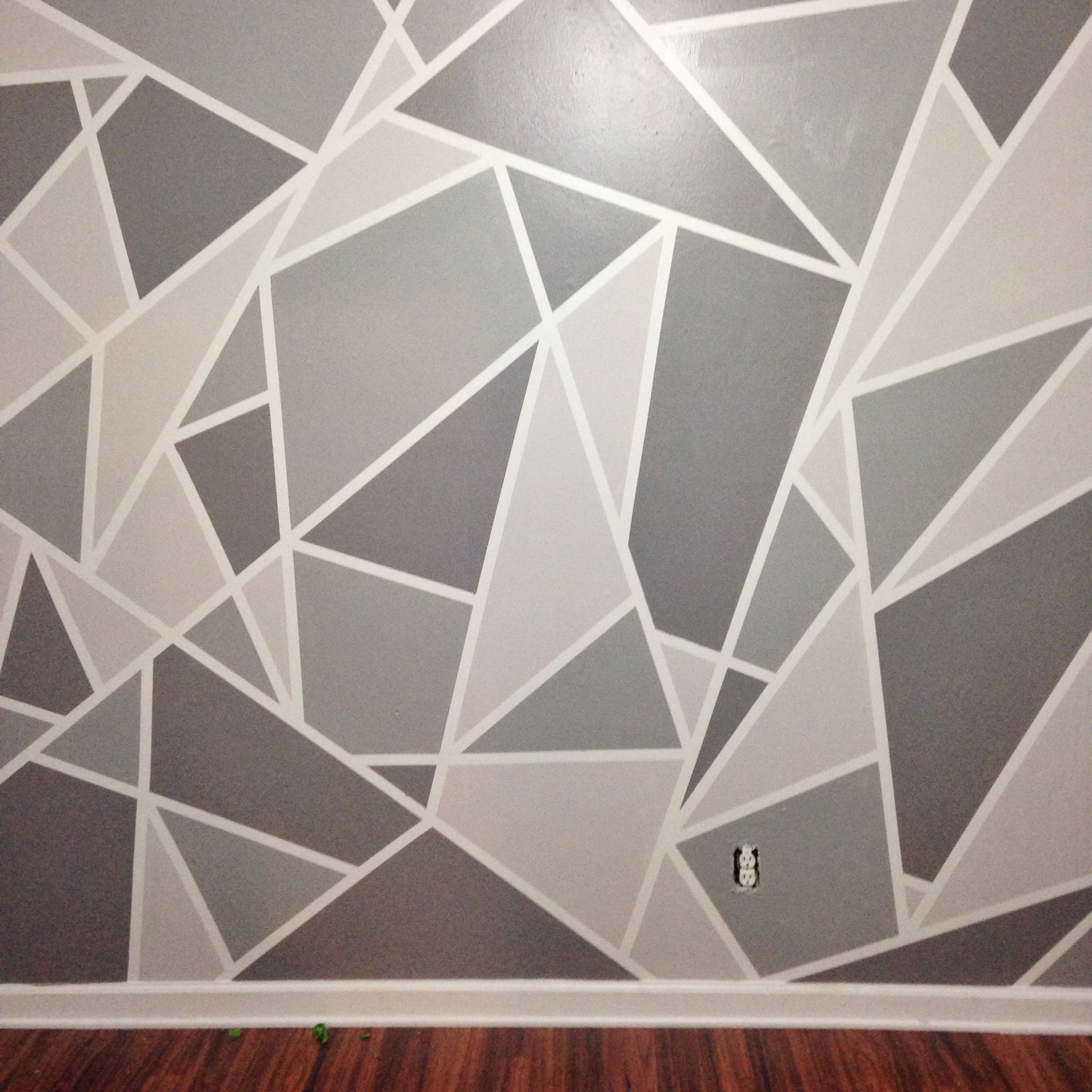 DIY Faux Wallpaper Accent Wall Statement Wall DIY Wallpaper | Gray ...