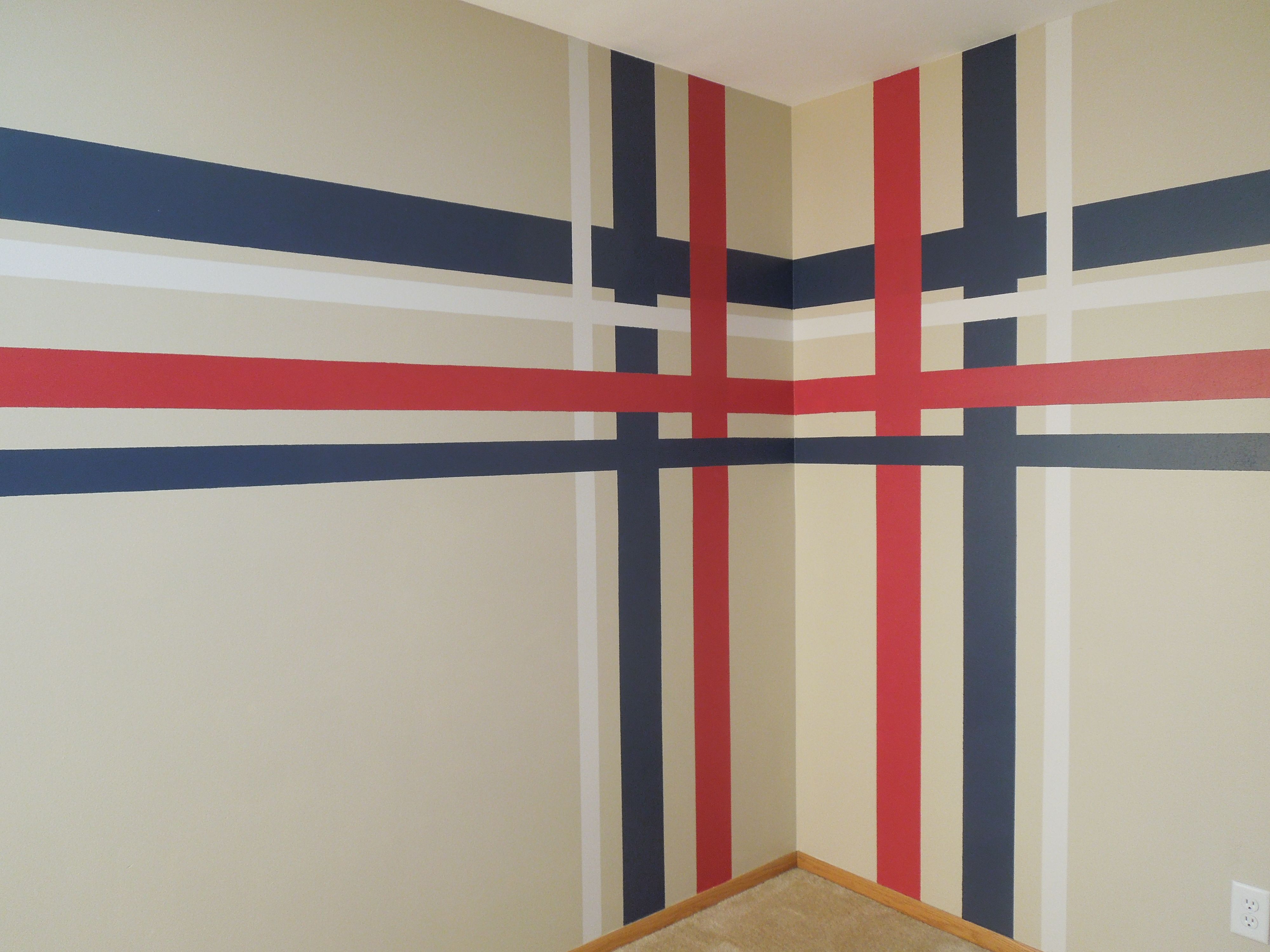 Plaid / Striped Painted Wall Horizontal Stripe Sizes Top to Bottom ...