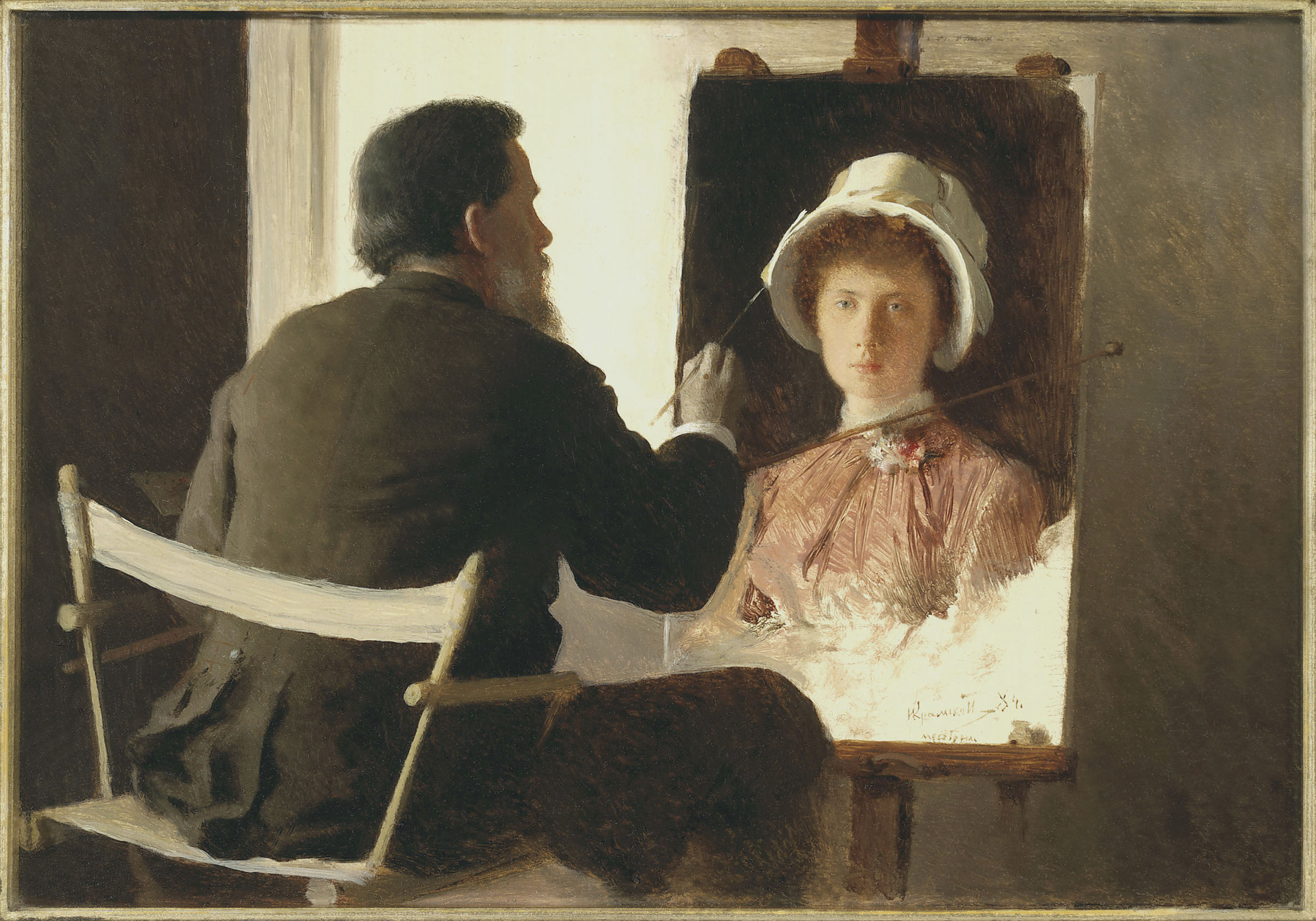 File:Ivan Kramskoy, Kramskoy Painting a Portrait of his Daughter ...