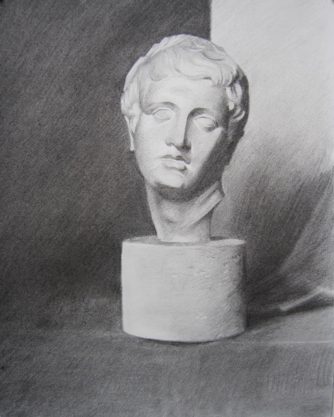 Sandra Galda's Oil Painting: exercise in cast bust drawing