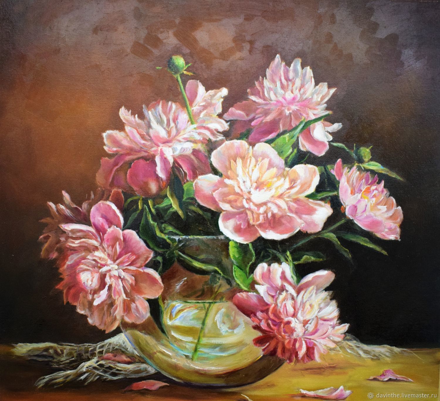 Original painting - Oil Floral Painting-Flowers Original-Peonies ...