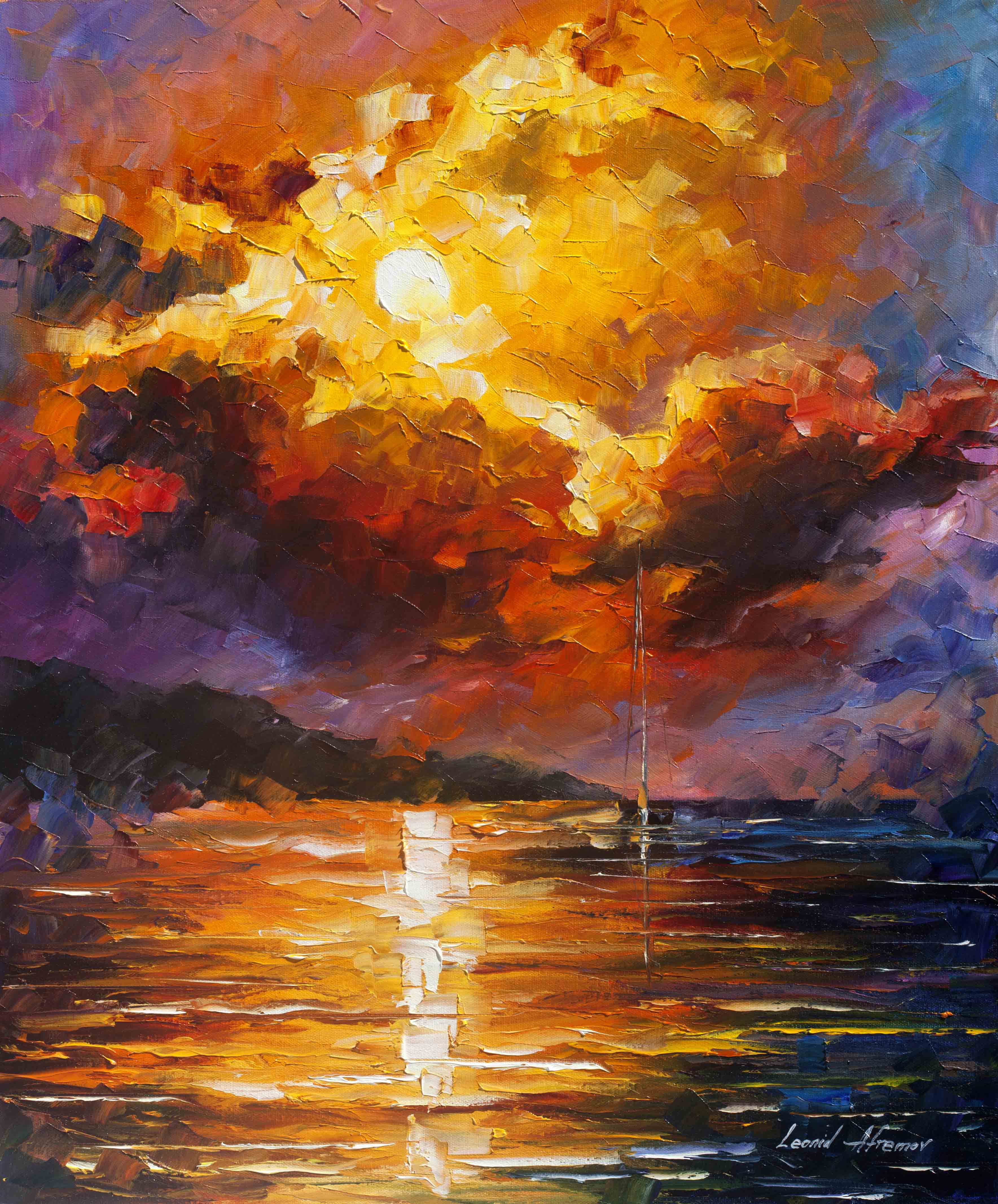 MAGNIFICENT CLOUDS - PALETTE KNIFE Oil Painting On Canvas By Leonid ...
