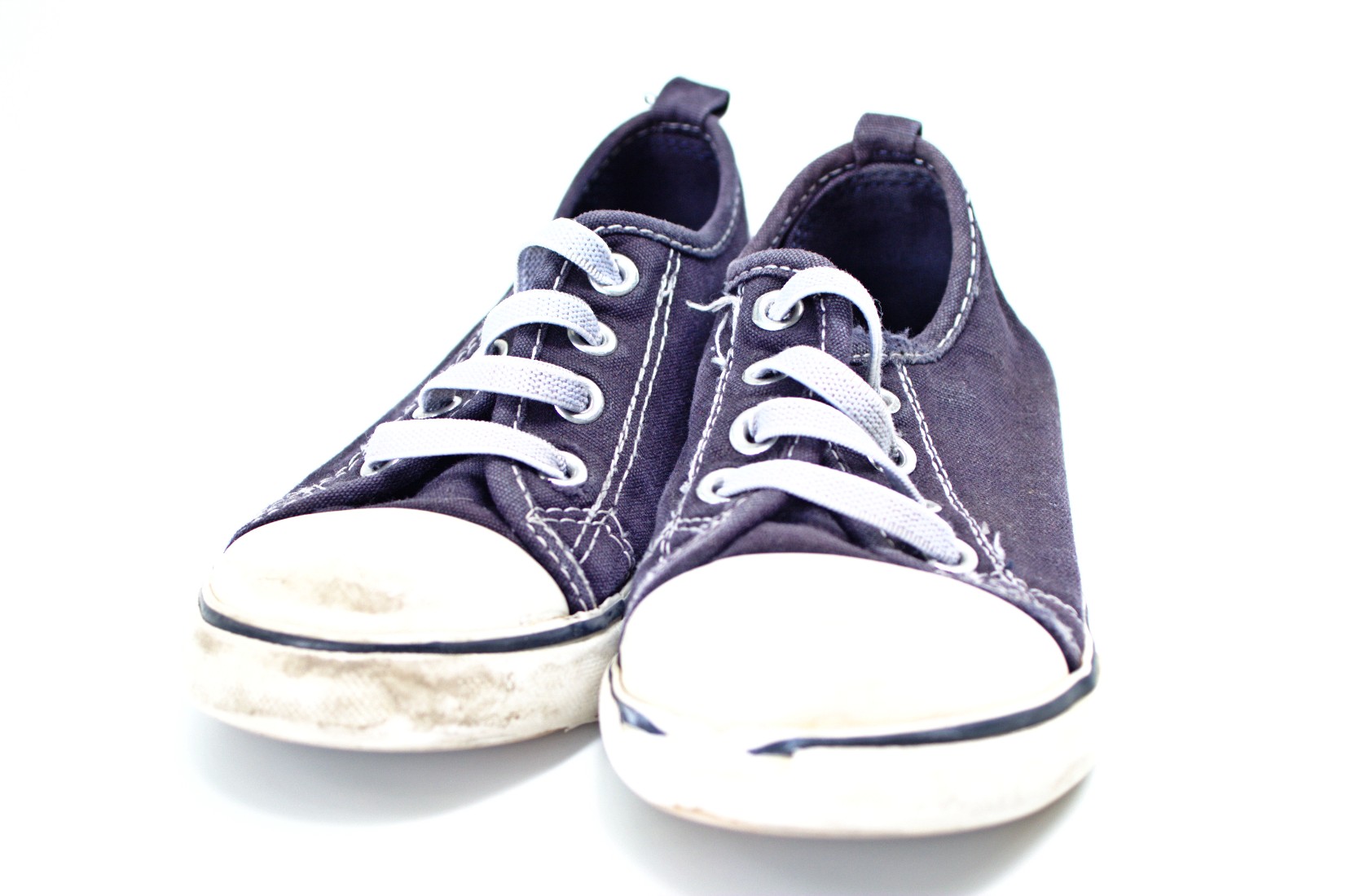 Pair of blue and white sneakers photo