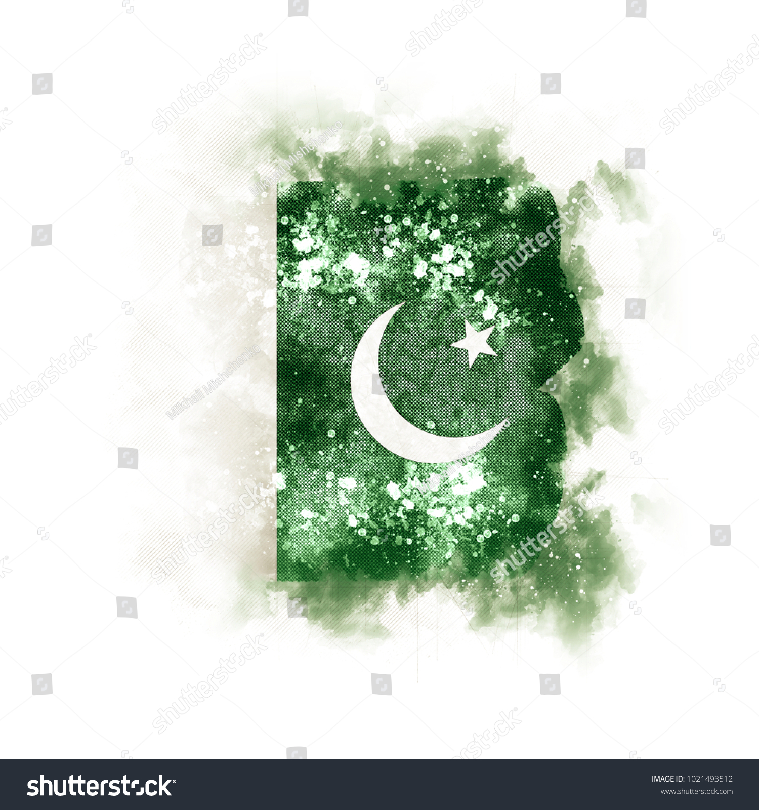 Square Grunge Flag Pakistan 3d Illustration Stock Illustration ...