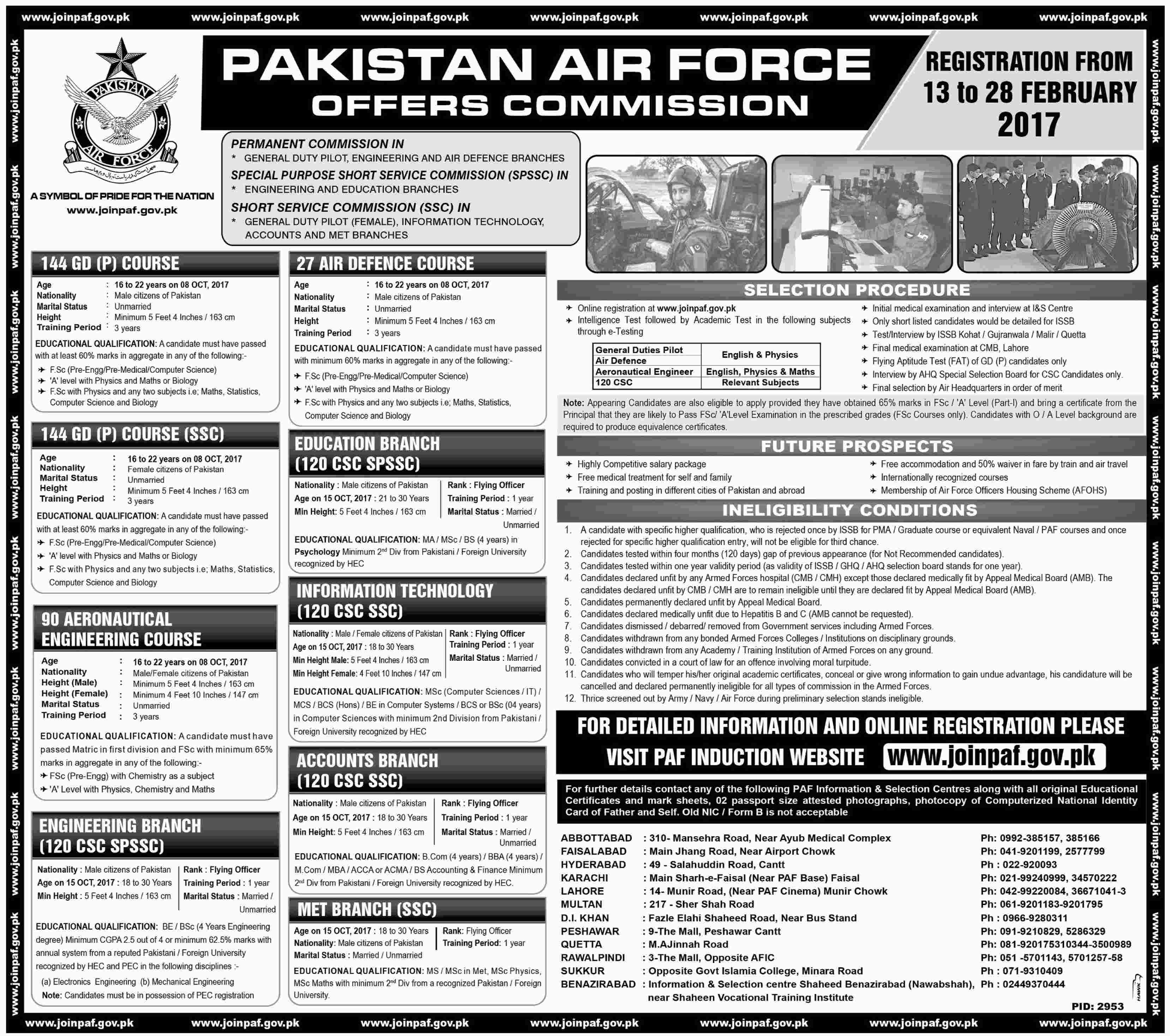 Jobs In Pakistan Air Force published in Jang Newspaper on 12 ...