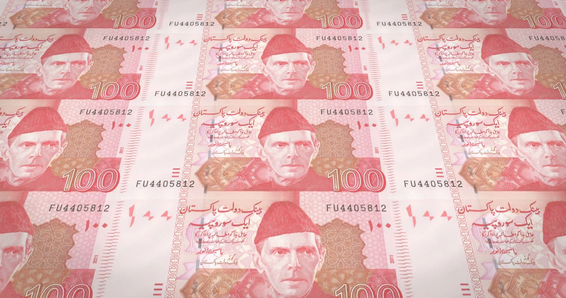 Banknotes of one hundred Pakistani rupees of Pakistan rolling, cash ...