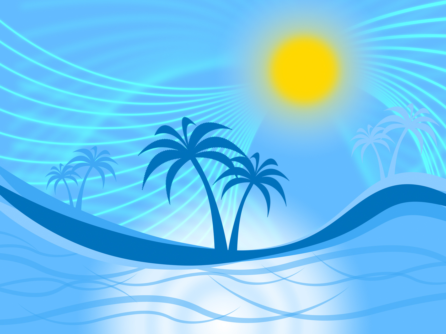 Palm tree indicates tropical climate and coastline photo